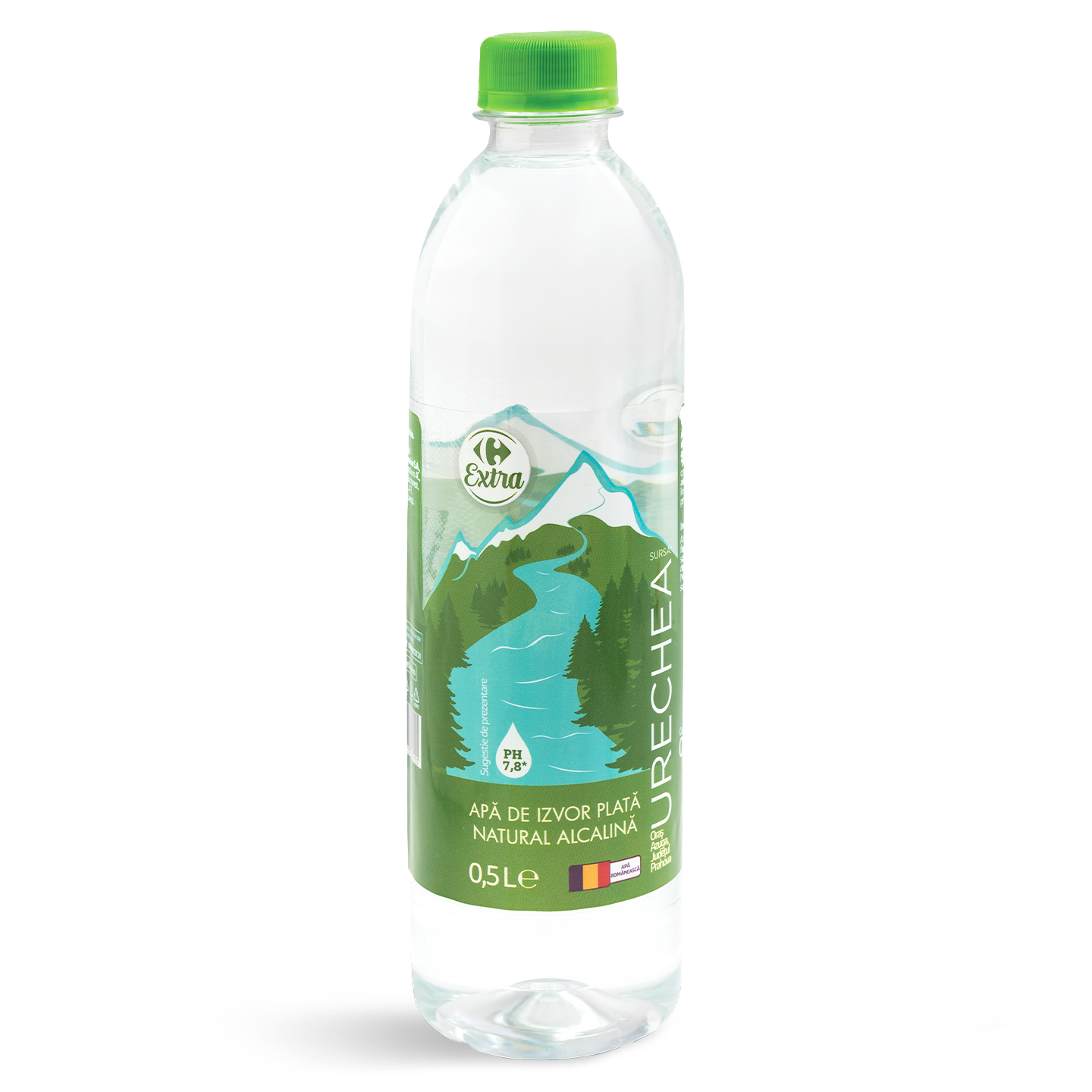 Apă alcalină de izvor Carrefour Extra 0.5L