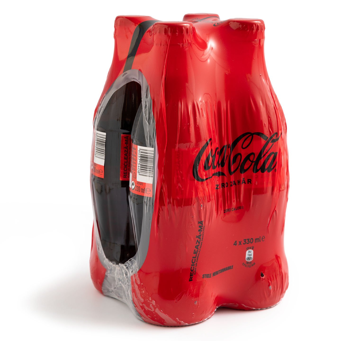 Băutură răcoritoare carbogazoasă, fără zahăr Coca Cola Zero 4x0.33L, per pachet