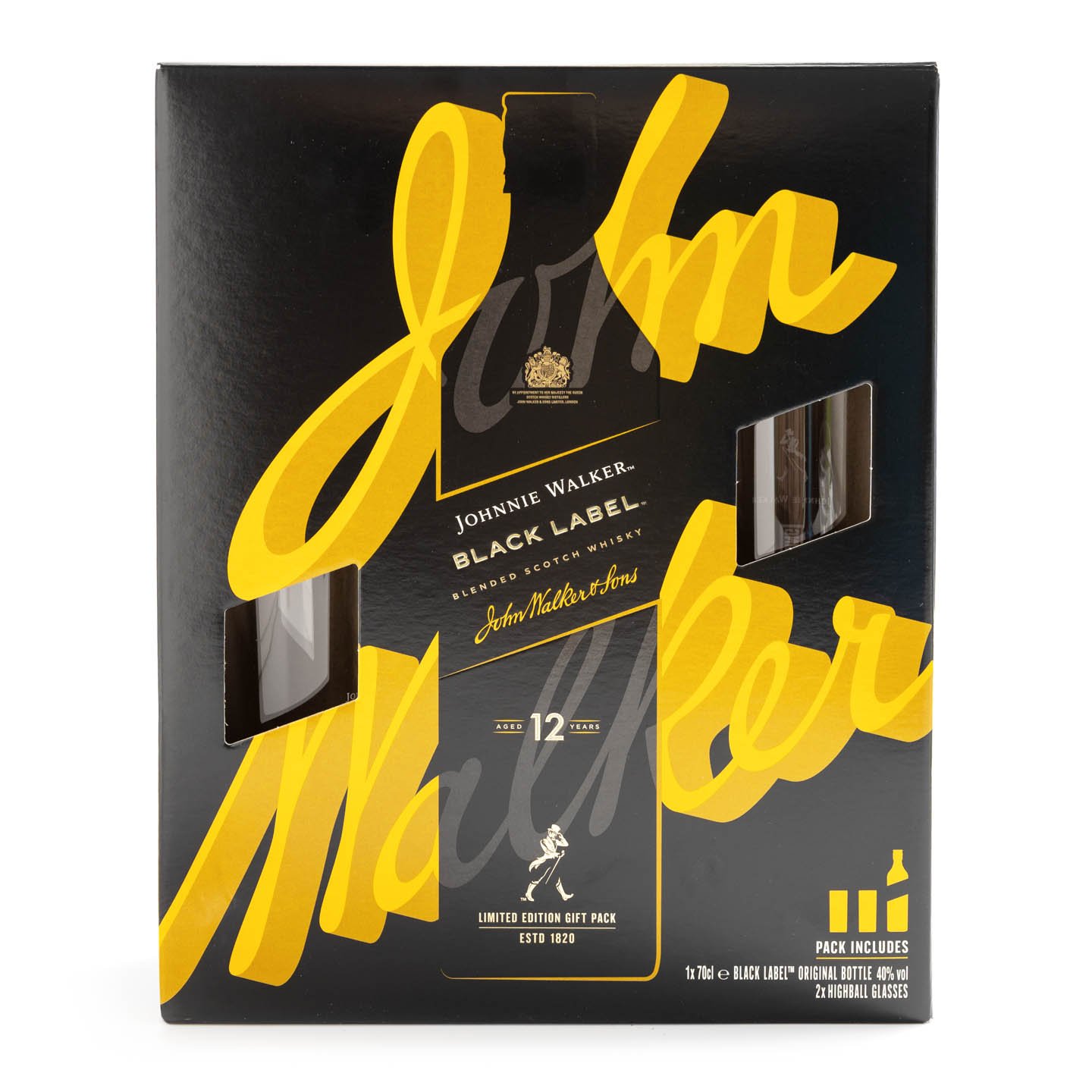 Whisky Johnnie Walker Black Label 0.7L +  2 pahare