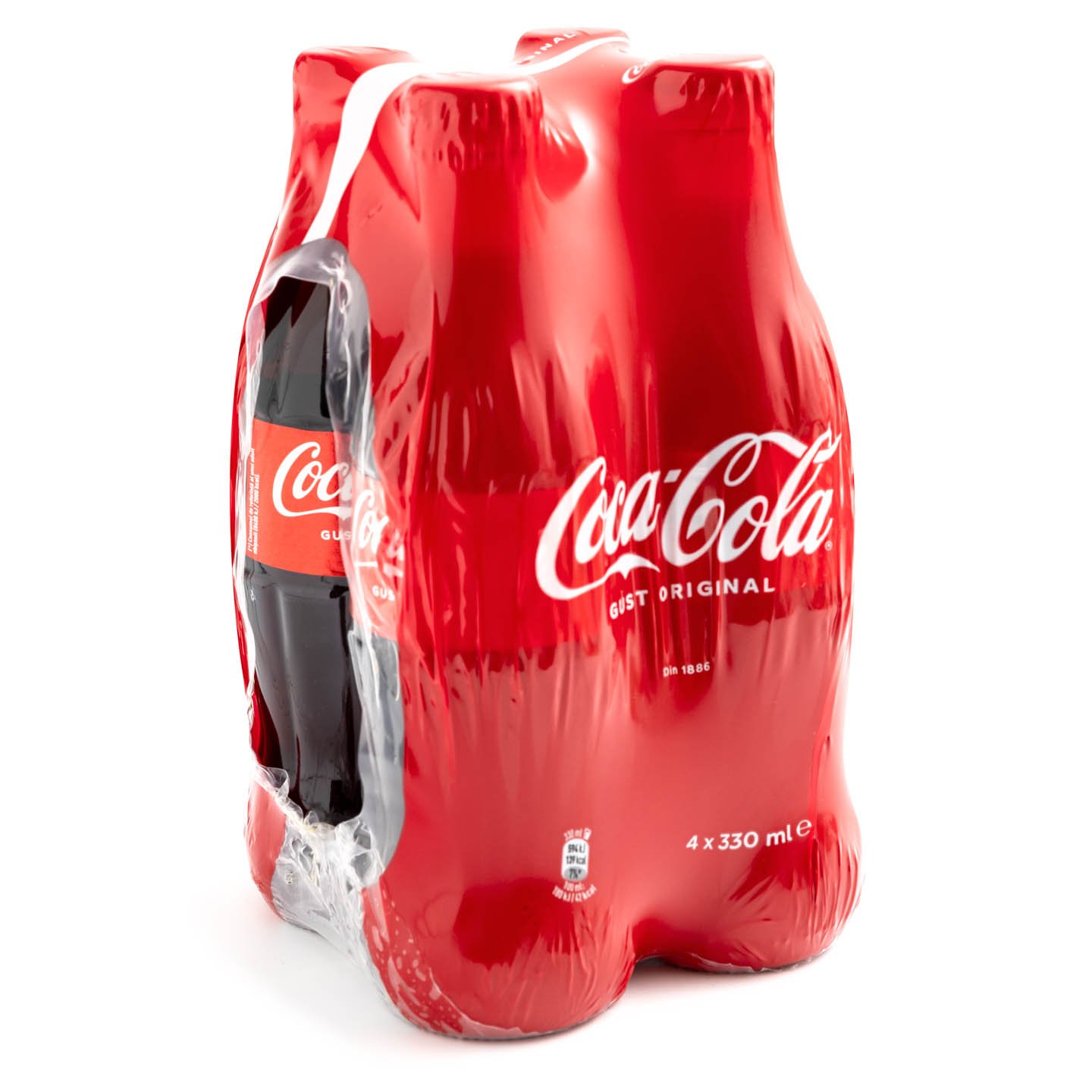 Băutură răcoritoare carbogazoasă Gust Original Coca Cola 4x0.33L, per pachet