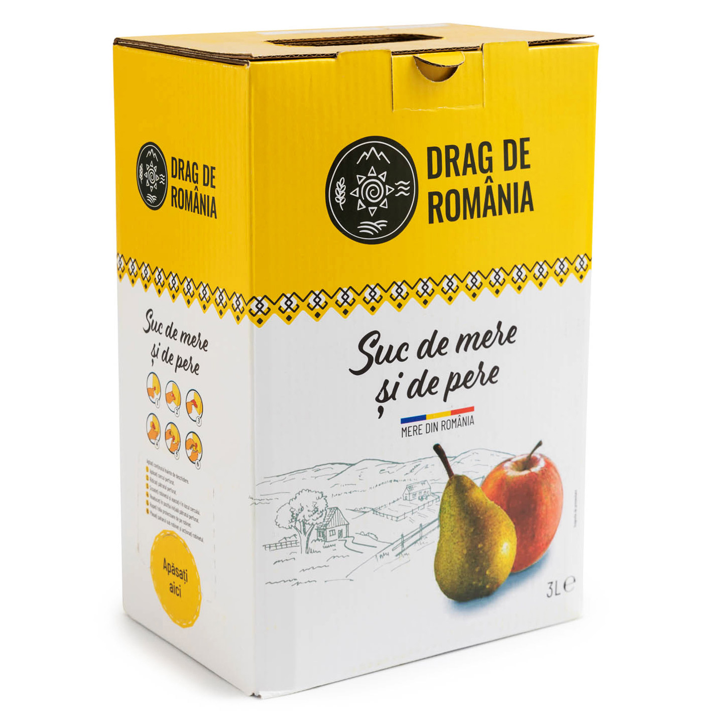 Suc de mere și pere Drag de România 3L