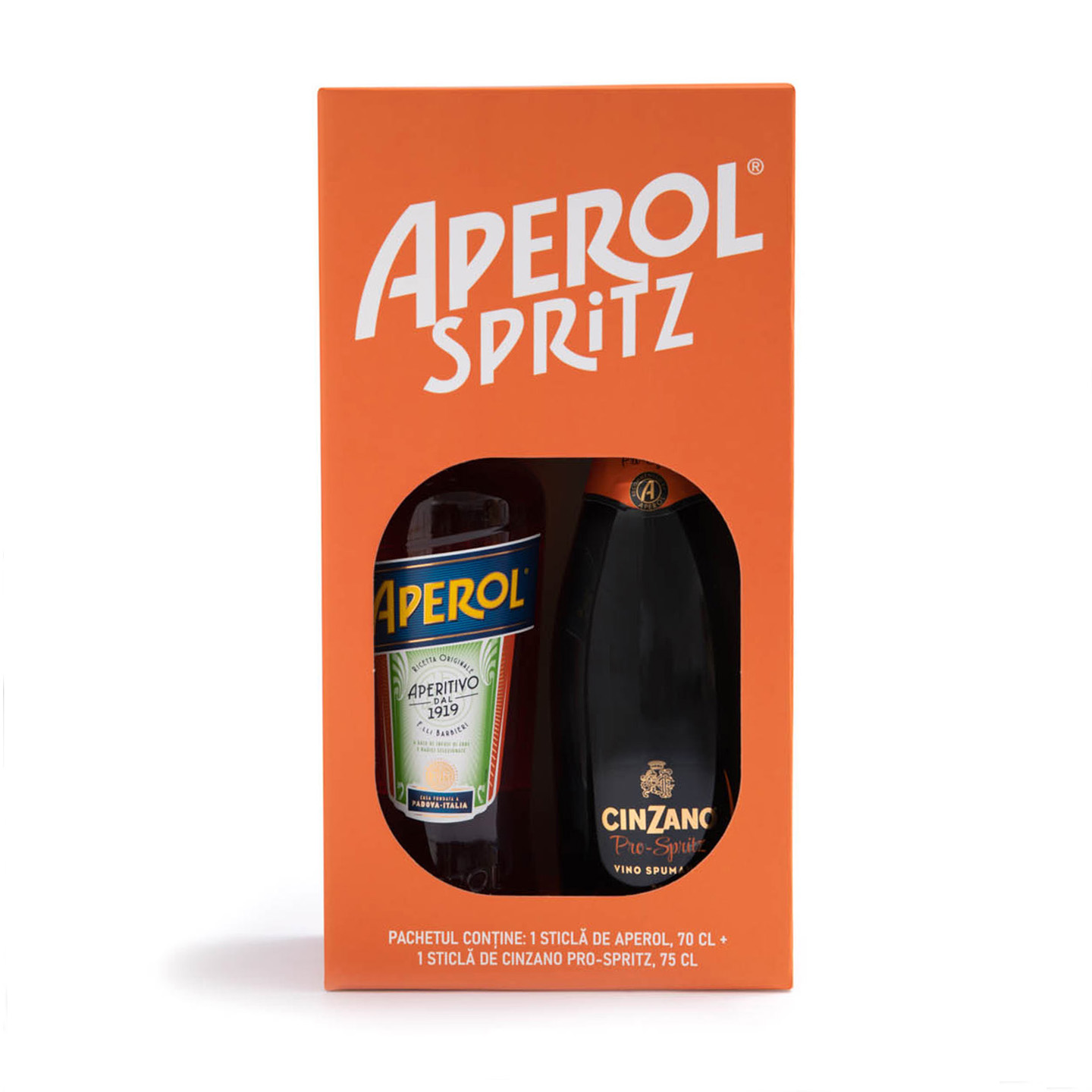 Aperitiv și Vin spumant Pro-Spritz APEROL 0.7L + CINZANO 0.75L, per pachet