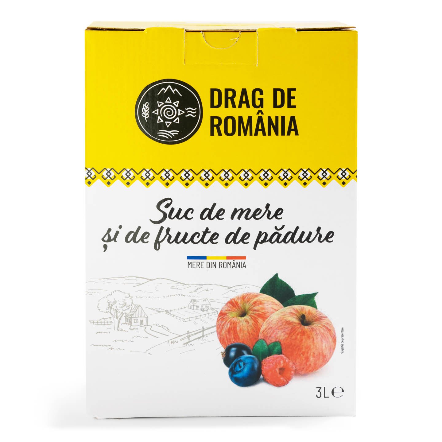 Suc de mere și fructe de pădure Drag de România 3L
