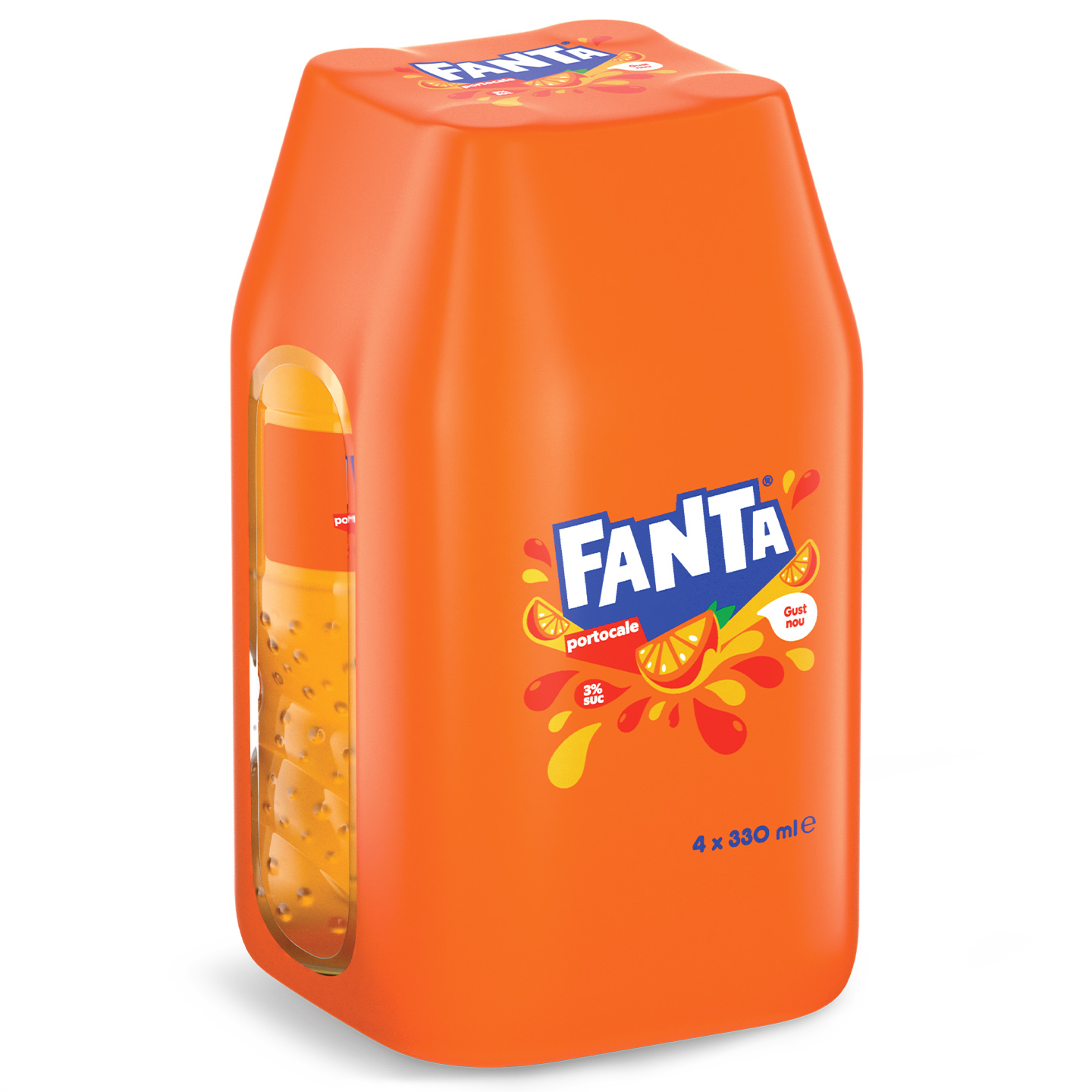 Băutură răcoritoare carbogazoasă cu aromă de portocale  Fanta 4x0.33L, per pachet