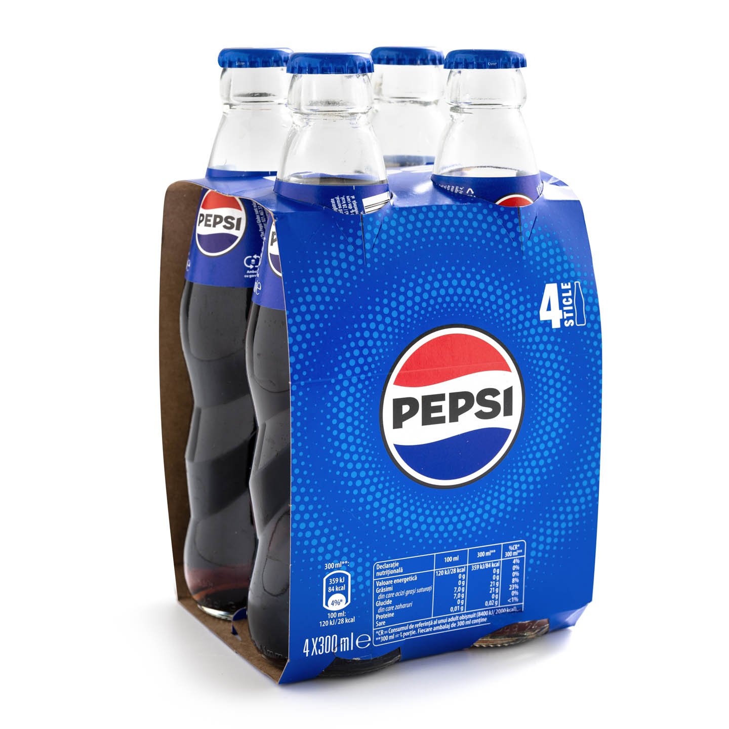 Băutură răcoritoare carbogazoasă Pepsi Cola 4x0.3L, per pachet