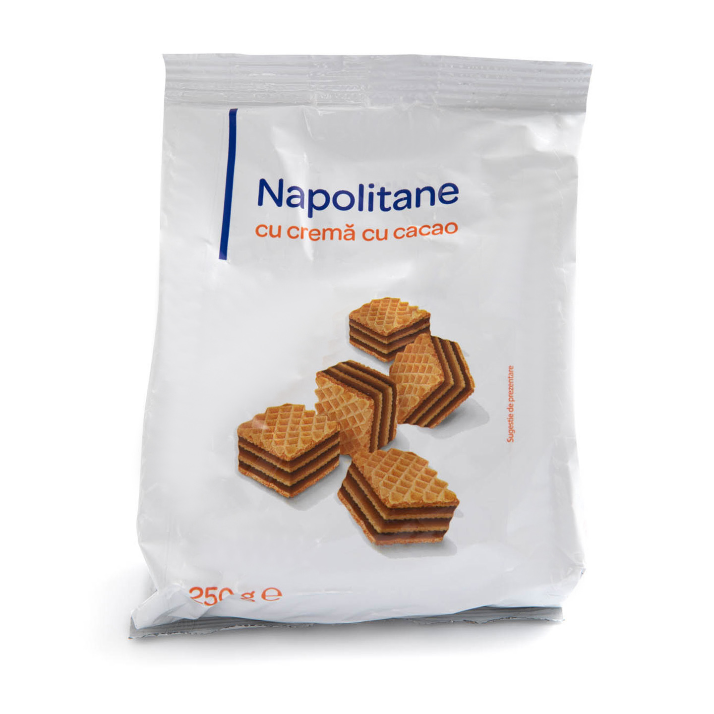 Napolitane cu cremă de cacao Carrefour 250g