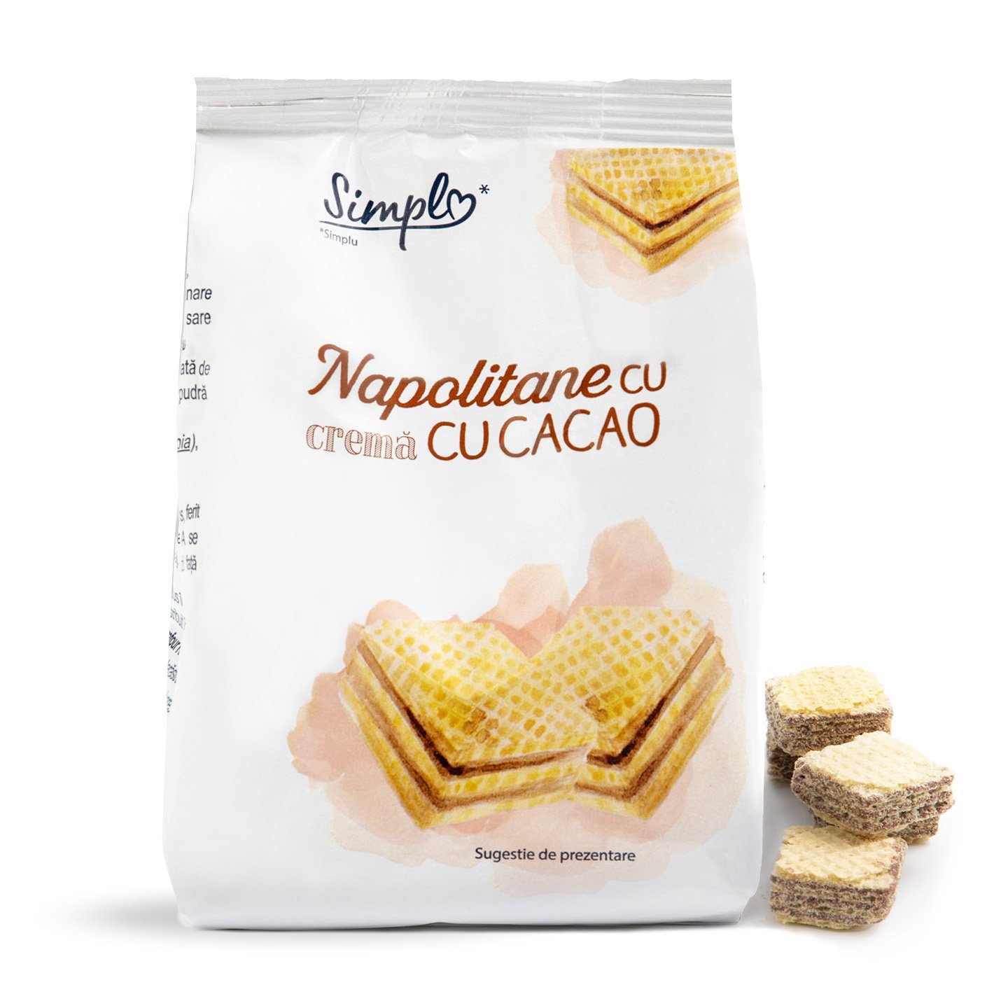Napolitane cu cremă de cacao Simpl 250g