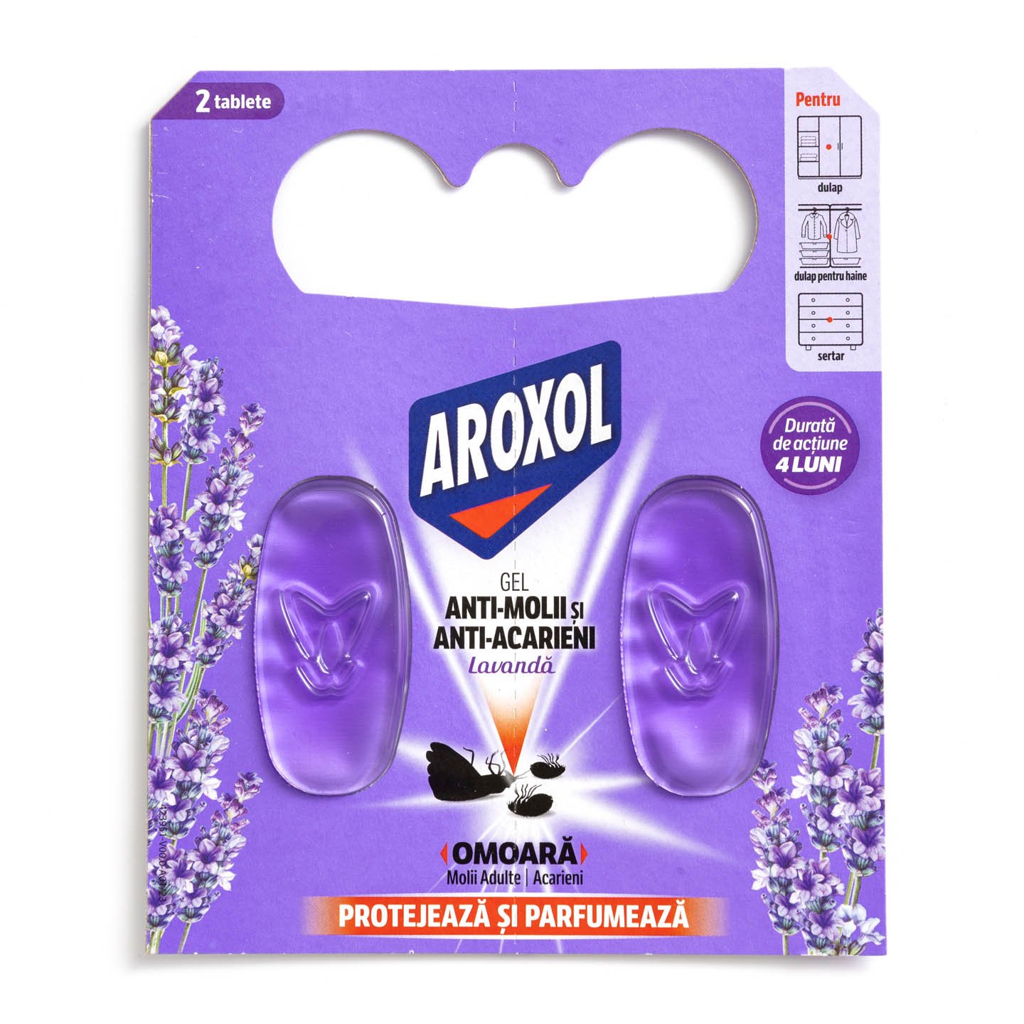 Gel antimolii și acarieni Lavandă Aroxol 2 bucăți