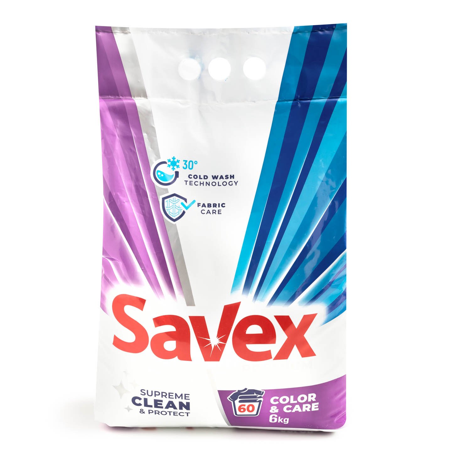 Detergent automat pudră 2în1, Color&Care Savex 6kg