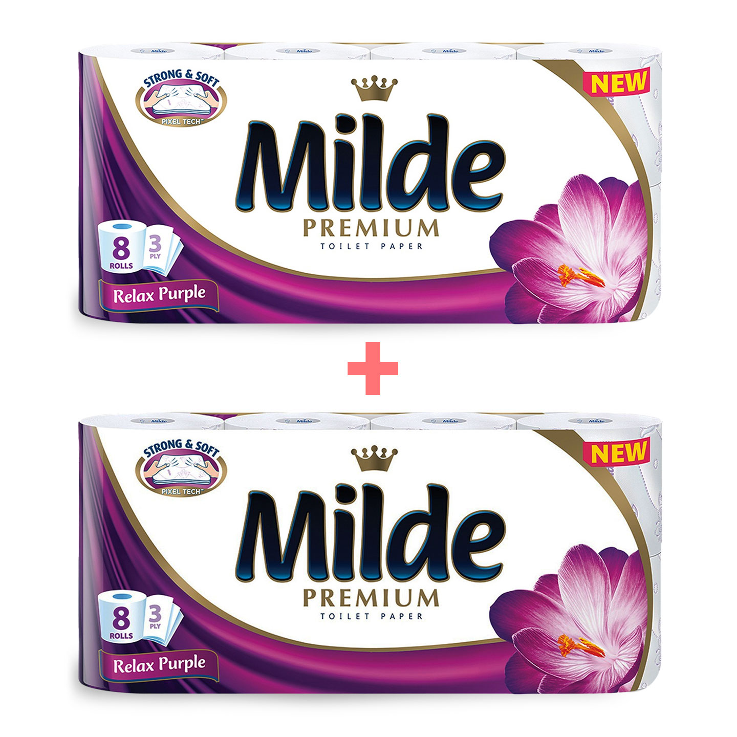 Hârtie igienică, Milde, 8 role, 3 straturi, diverse sortimente