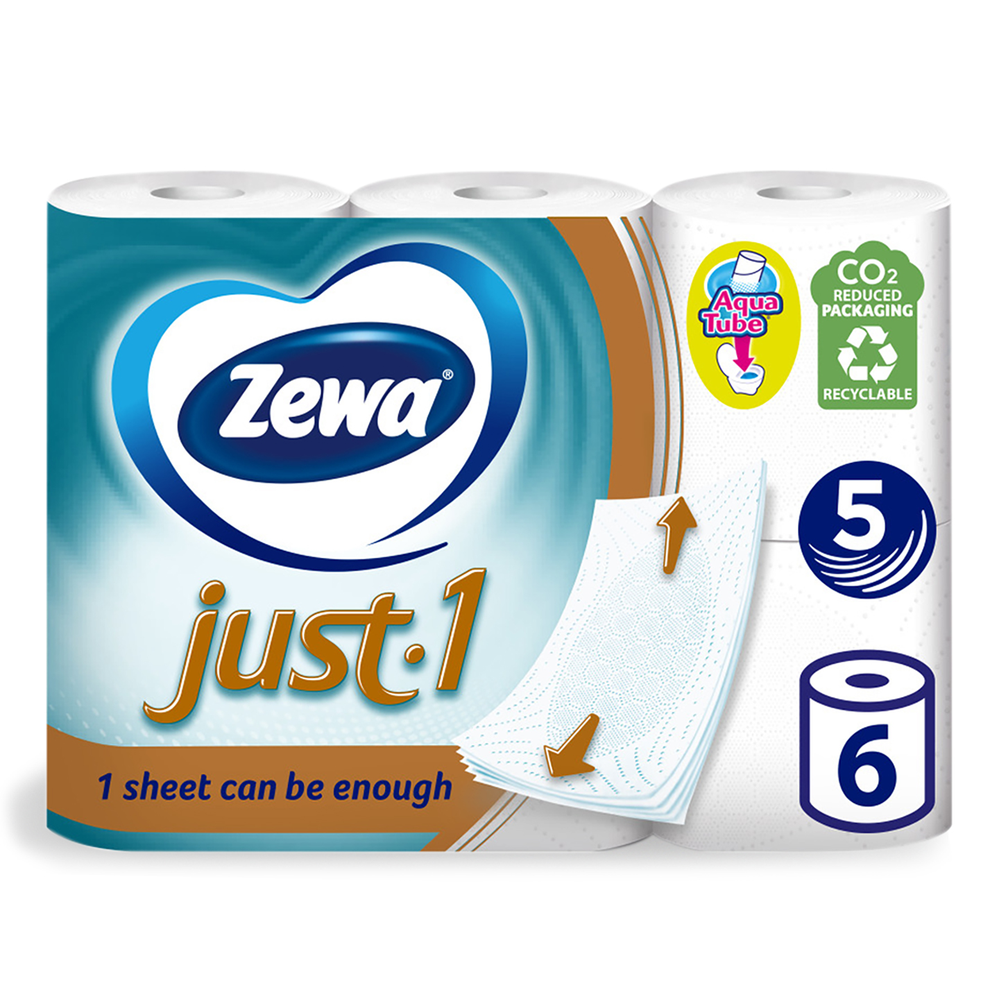 Hârtie igienică Just-1 Zewa 5 straturi, 6 role
