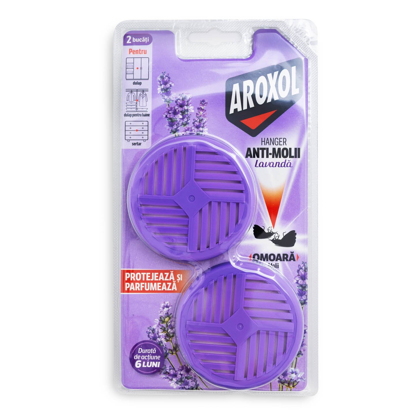 Hanger anti-molii lavandă Aroxol 2 bucăți