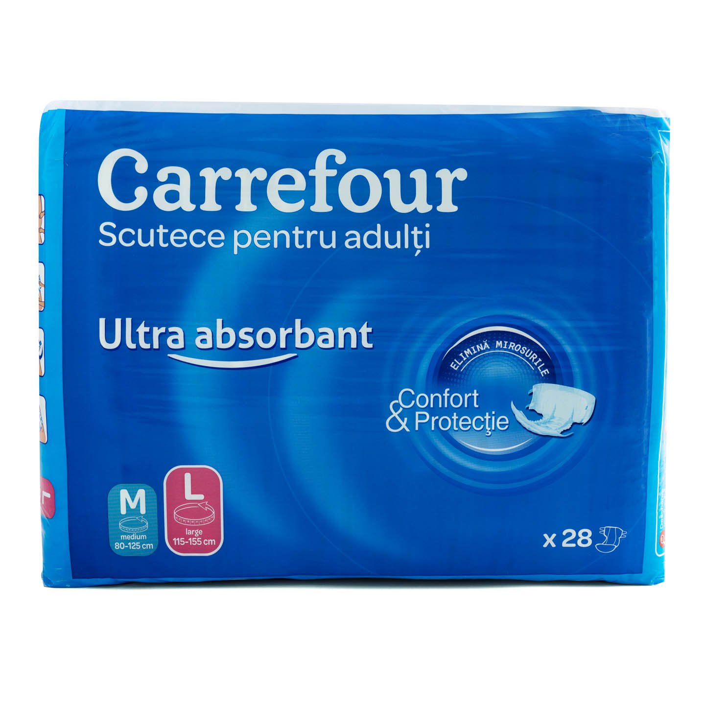 Scutece pentru adulți large Carrefour 28 buc