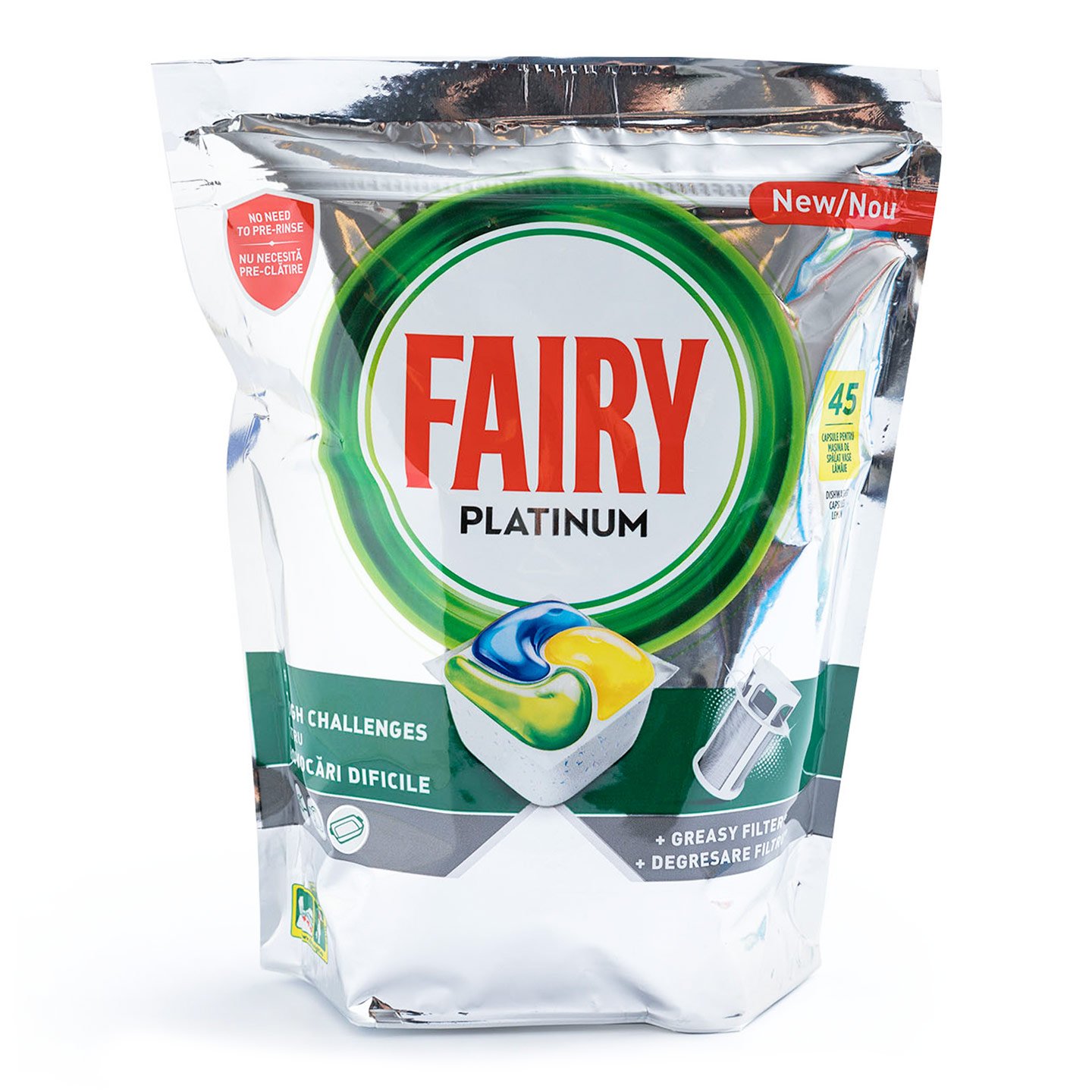 Detergent automat pentru mașina de spălat vase Fairy Platinum 45 bucăți