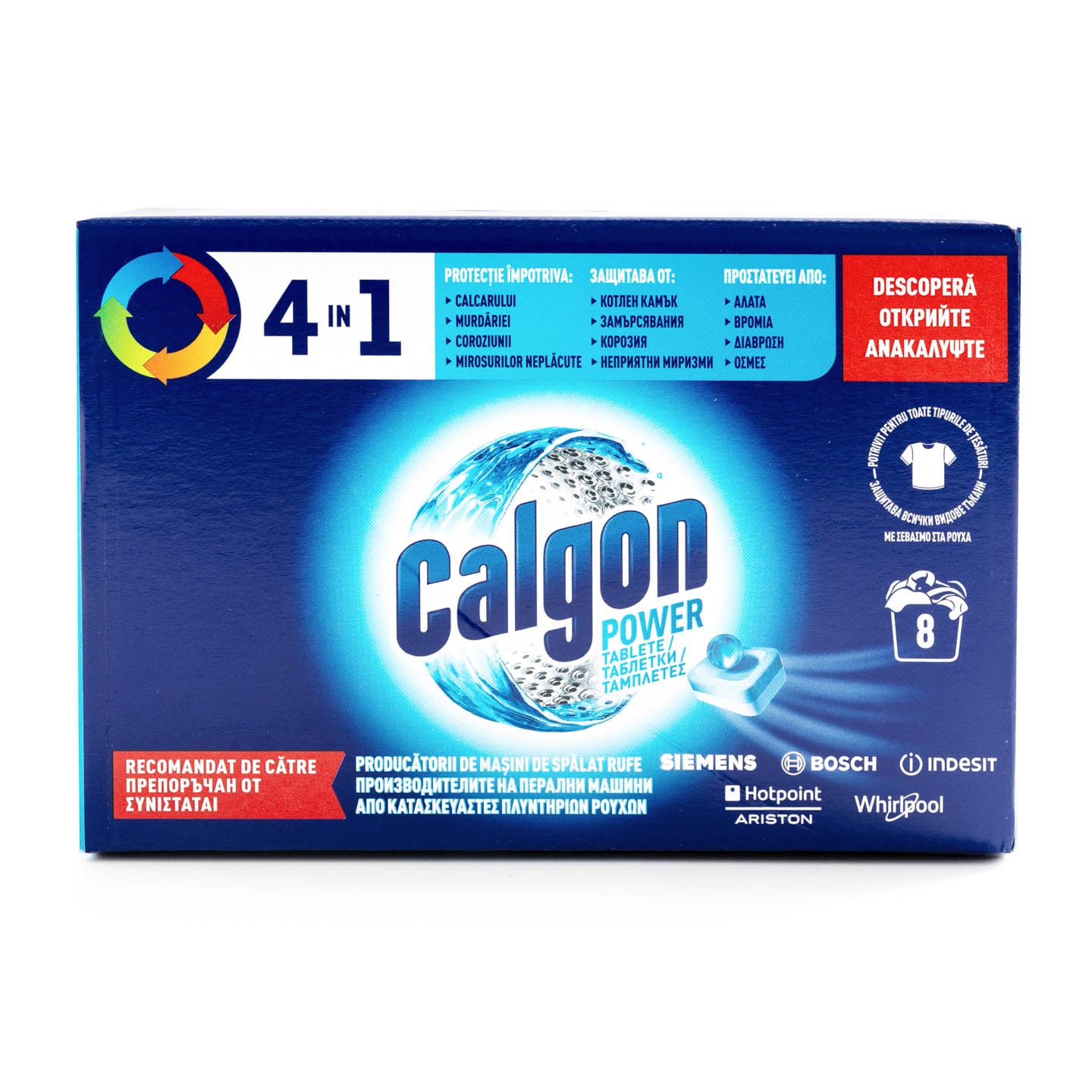 Tablete anticalcar Calgon Powerball, 8 buc