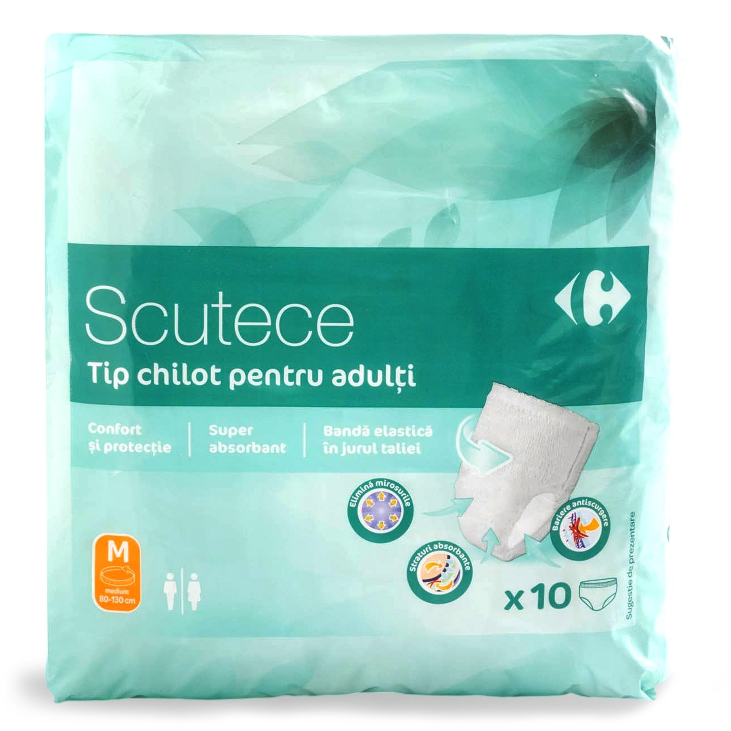 Scutece tip chilot pentru adulți -M ( medium 80-130 cm ) Carrefour 10buc.