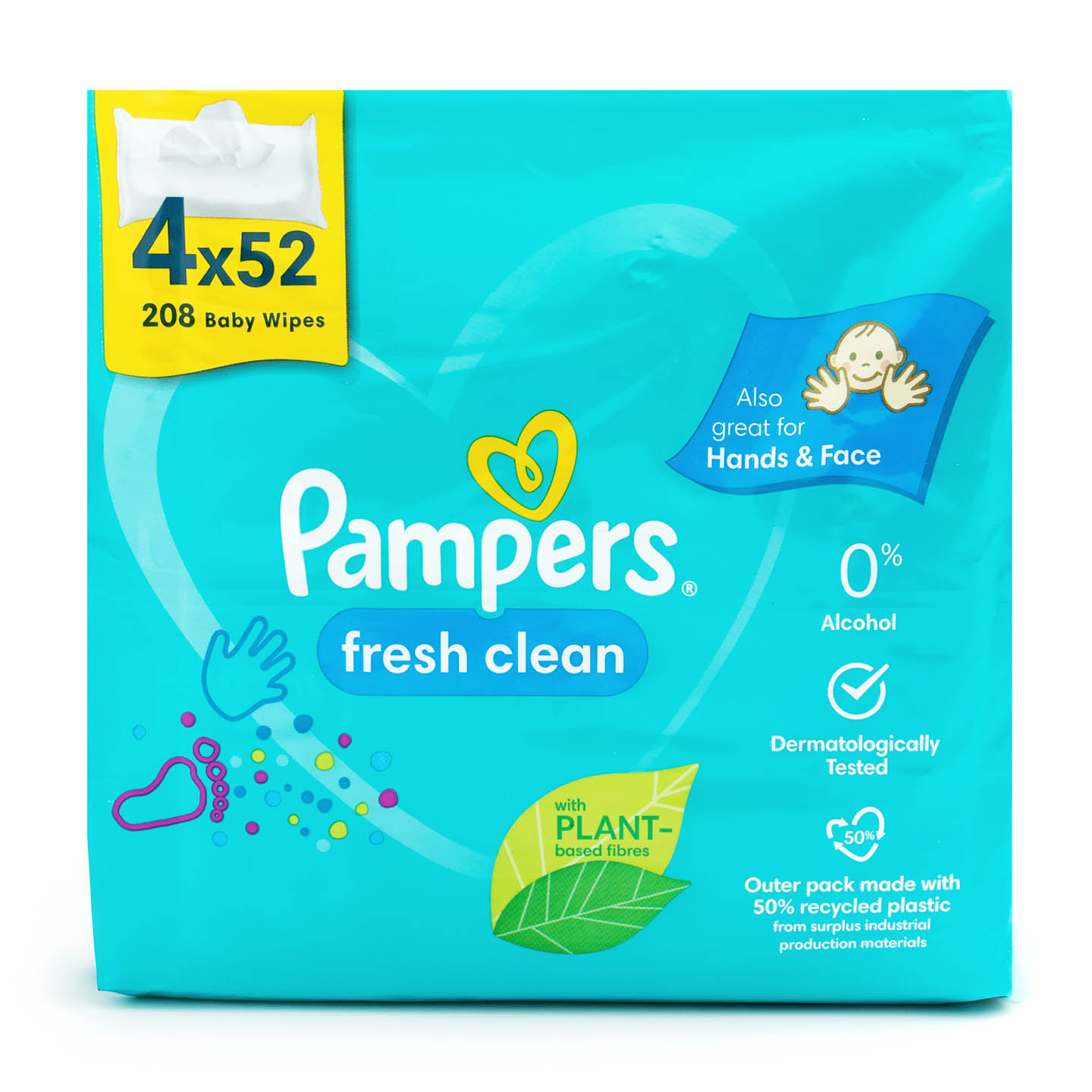 Șervețele umede Fresh Clean Pampers 4x52 bucăți