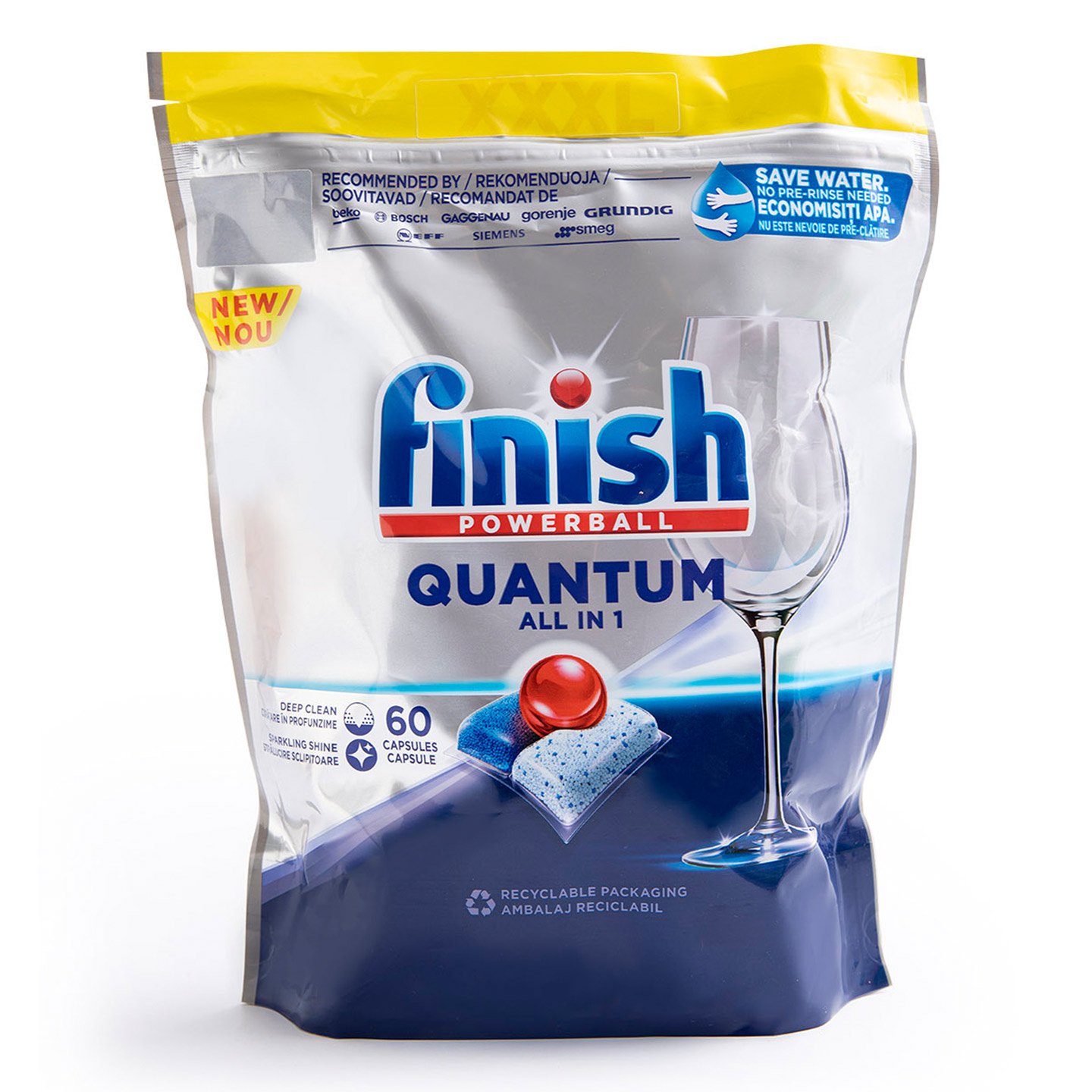 Detergent pentru mașina de spălat vase Quantum All in 1 Finish 60 bucăți