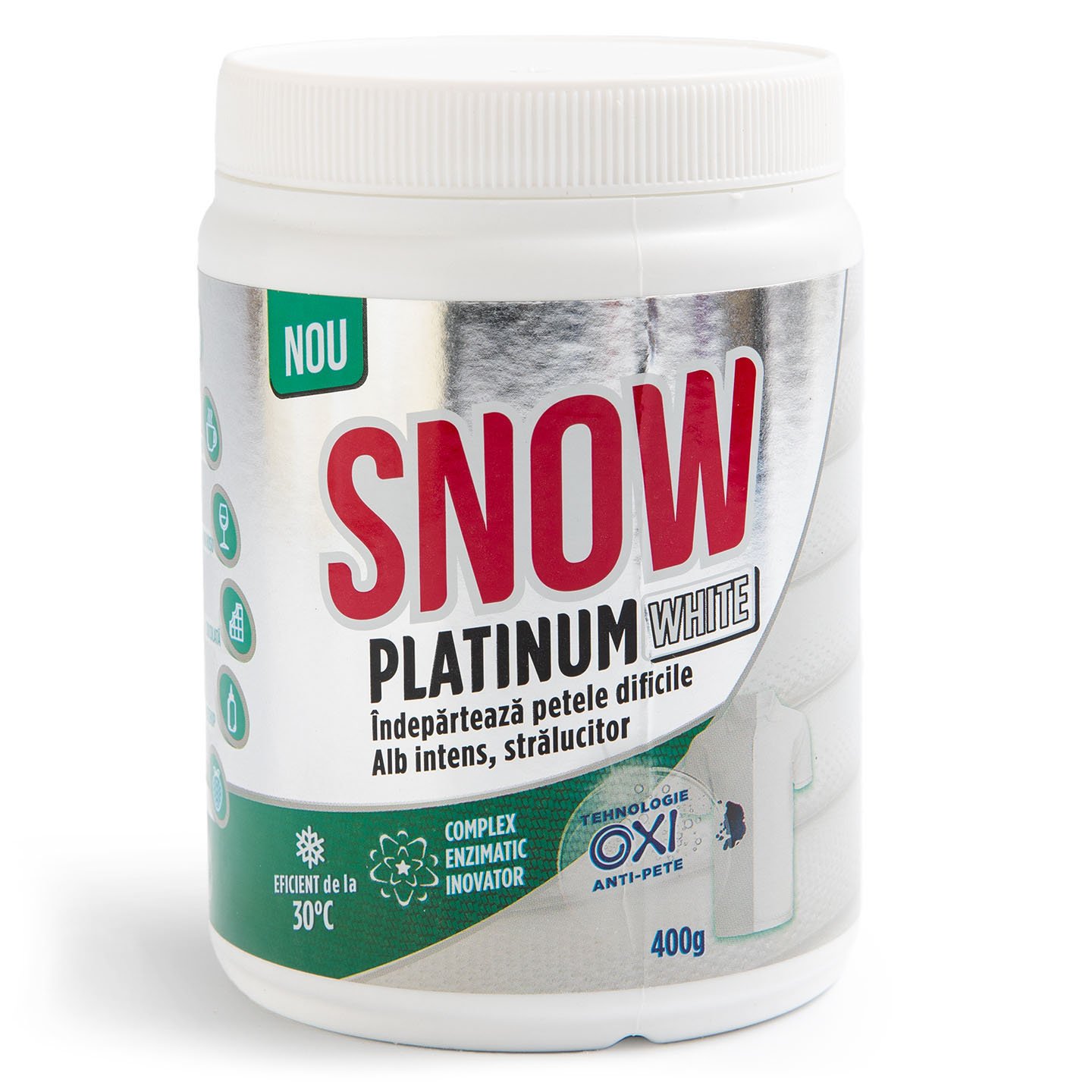 Pudră pentru îndepărtarea petelor, rufe albe / colorate Snow 400g