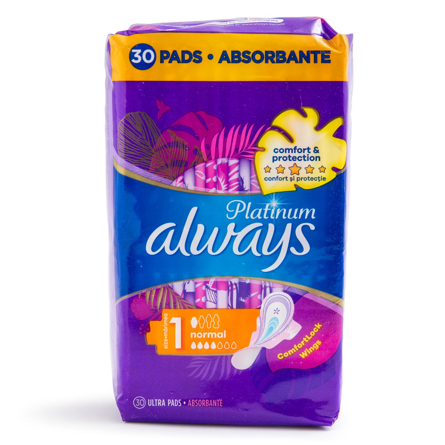 Absorbante Always Platinum Normal Marimea 1, 30 bucăți