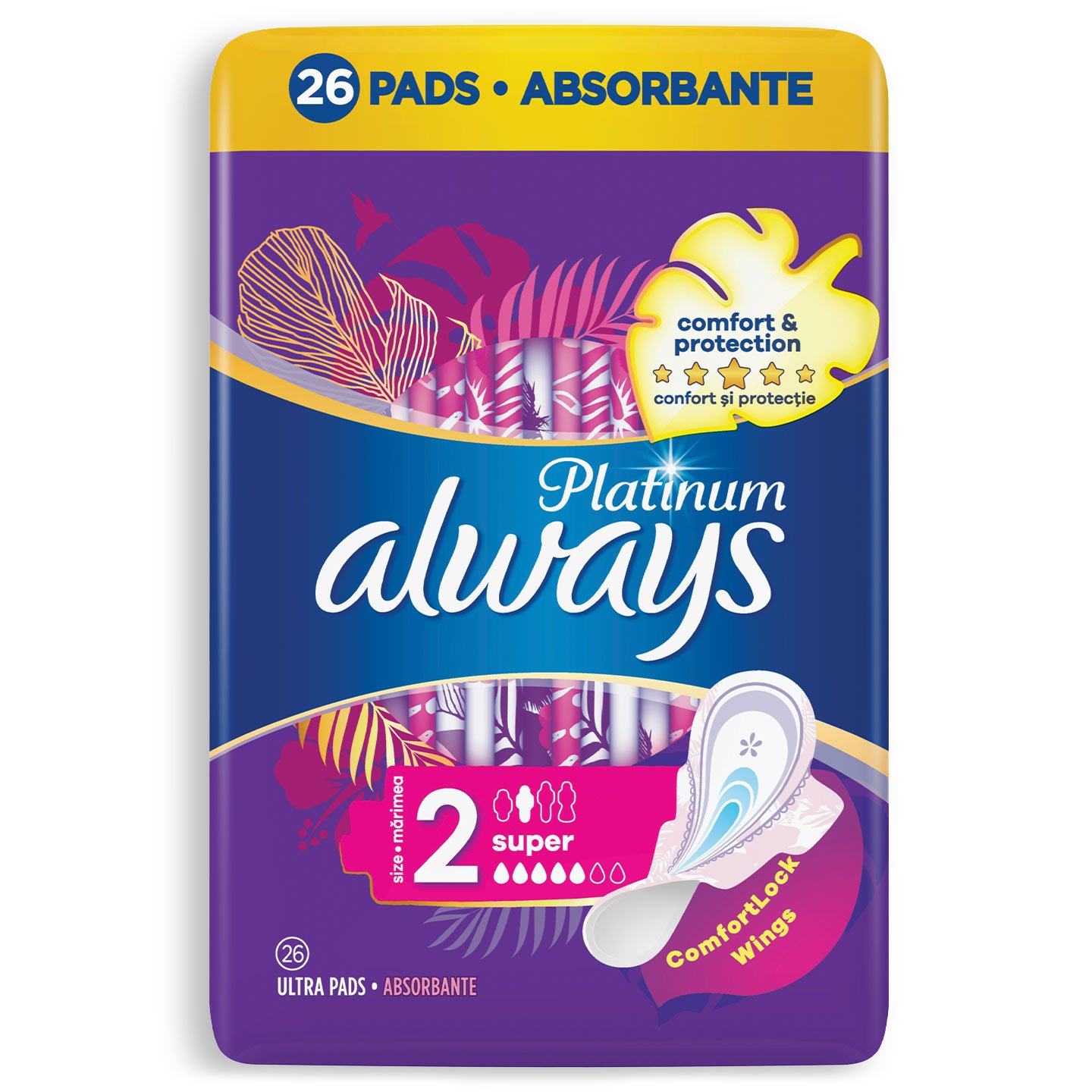 Absorbante Always Platinum Super mărimea 2, 26 bucăți