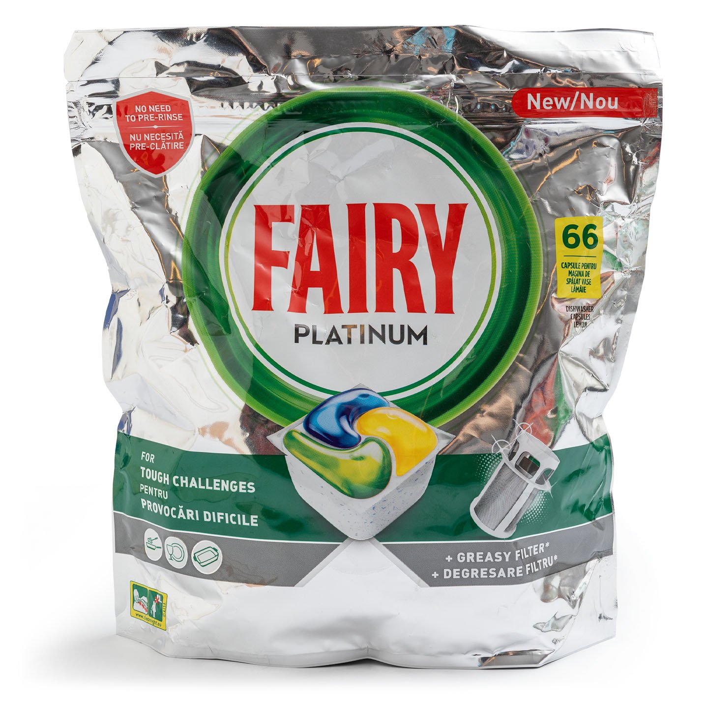 Detergent automat pentru mașina de spălat vase Fairy Platinum 59 bucăți / 66 bucăți 