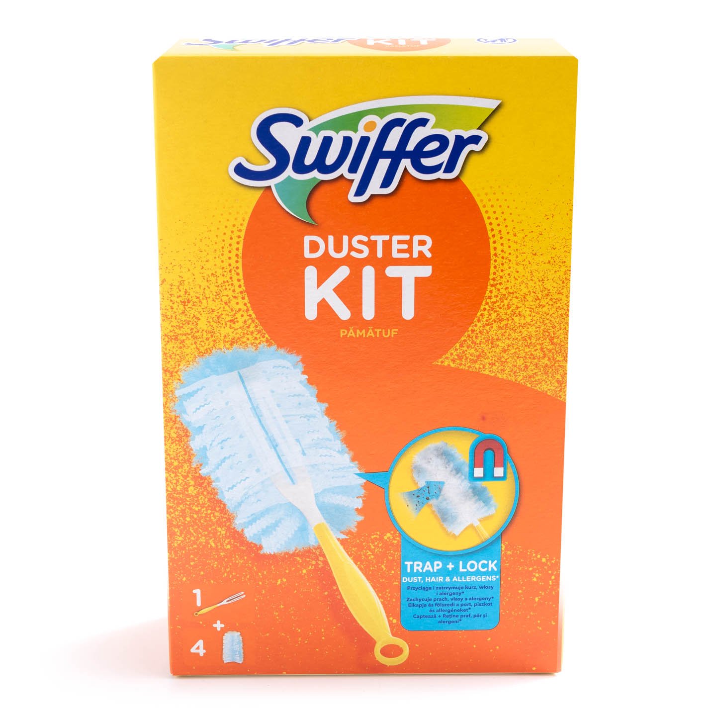 Pămătuf pentru curățarea prafului Duster Kit Trap & Lock, 1 mâner scurt + 4 rezerve Sweeper