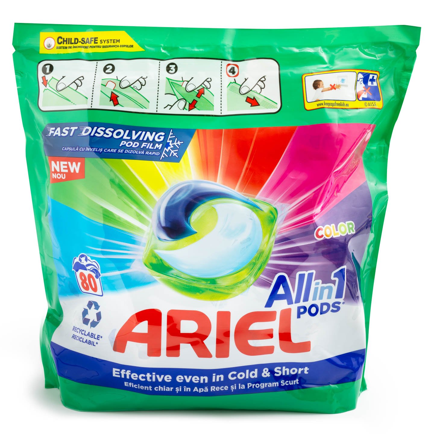 Detergent automat capsule All in 1 Color Ariel 80 bucăți