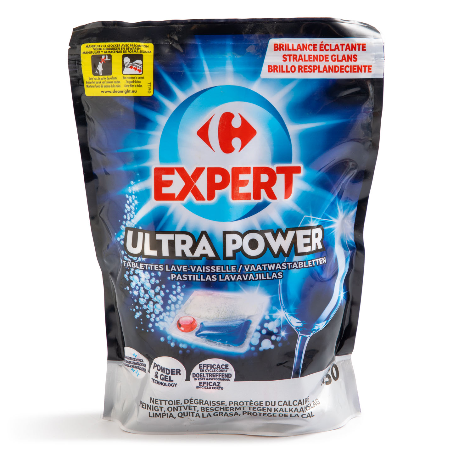 Detergent automat pentru mașina de spălat vase Ultra Power Carrefour Expert 50 bucăți 