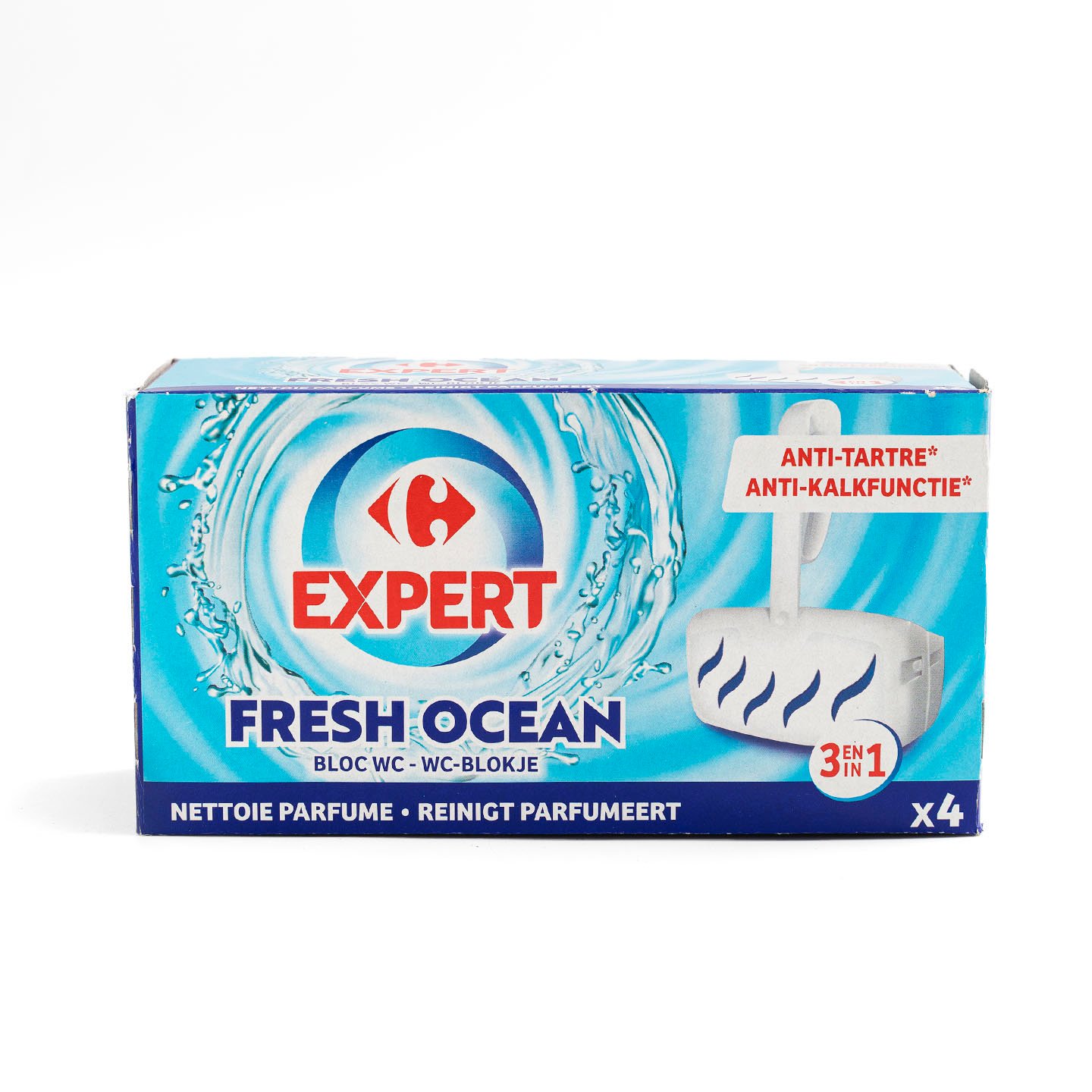 Odorizant pentru vasul de toaletă 3în1 Fresh Ocean Carrefour Expert 4x38g