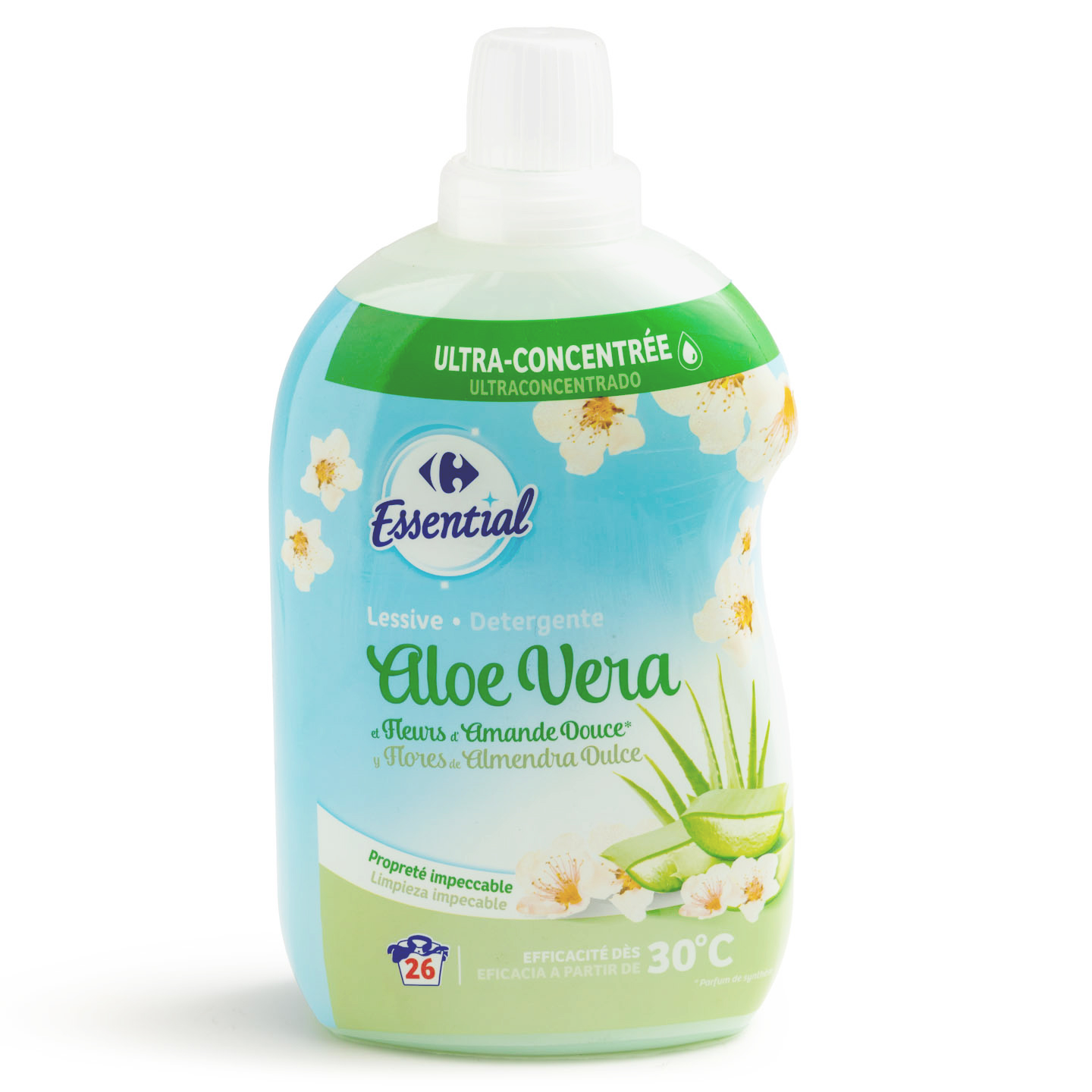 Detergent lichid concentrat Aloe Vera Carrefour Essential 910ml