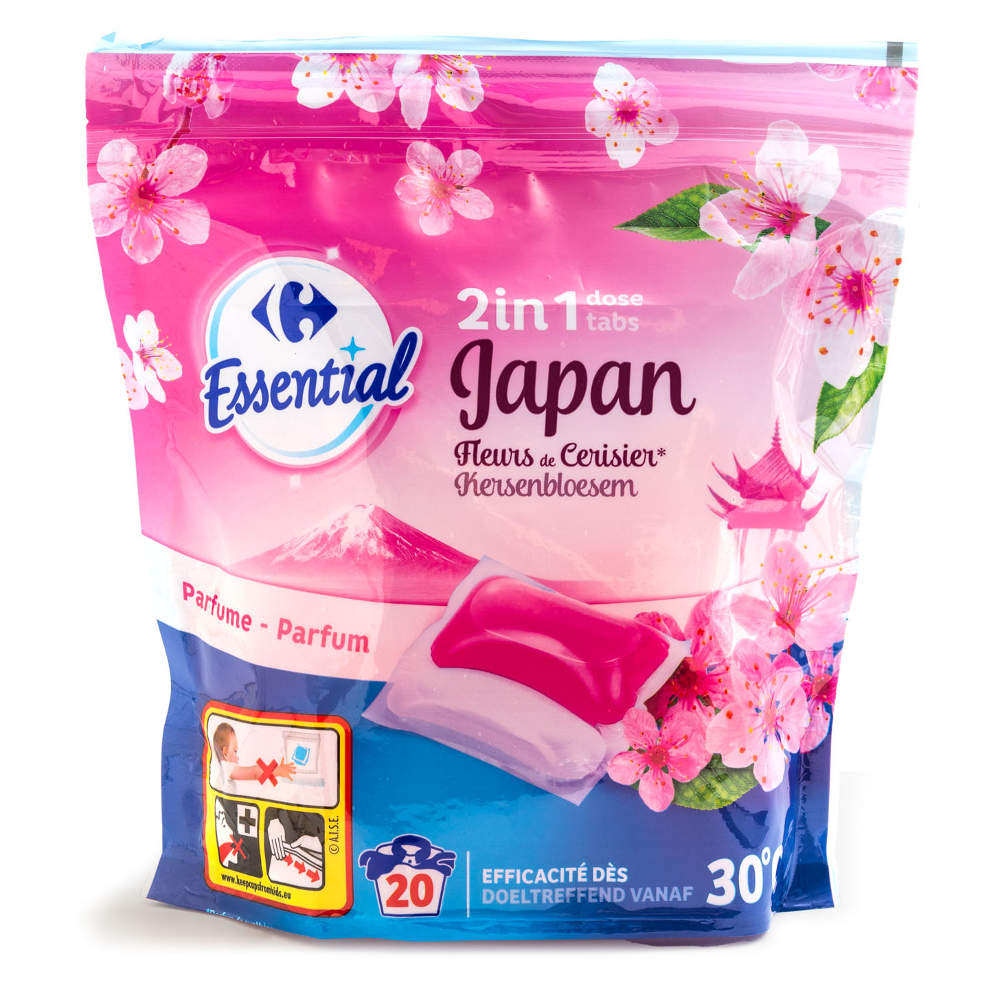 Detergent automat capsule 2în1 Japan Carrefour Essential 18 bucăți