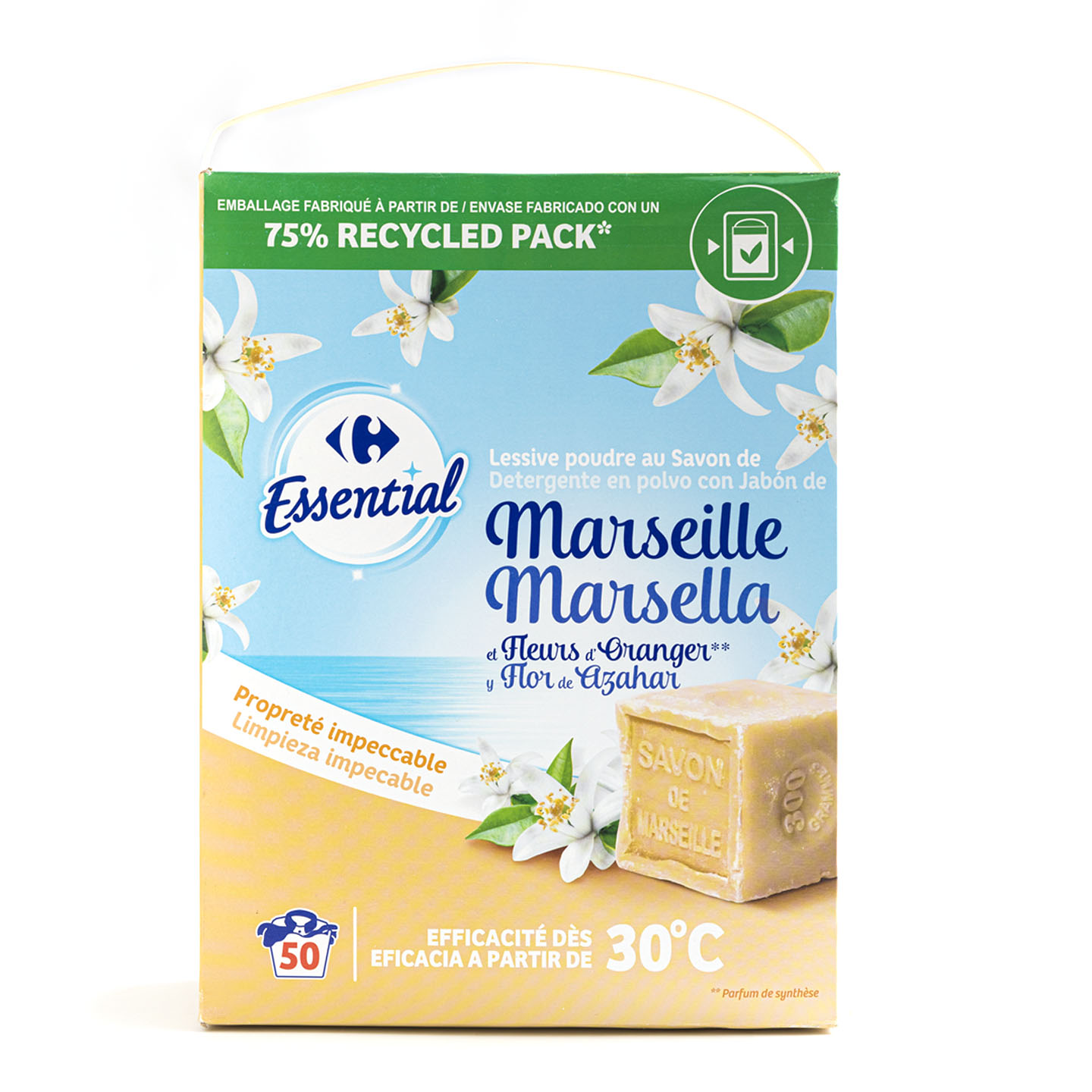 Detergent automat pudră Marseille Carrefour Essential 3.2kg
