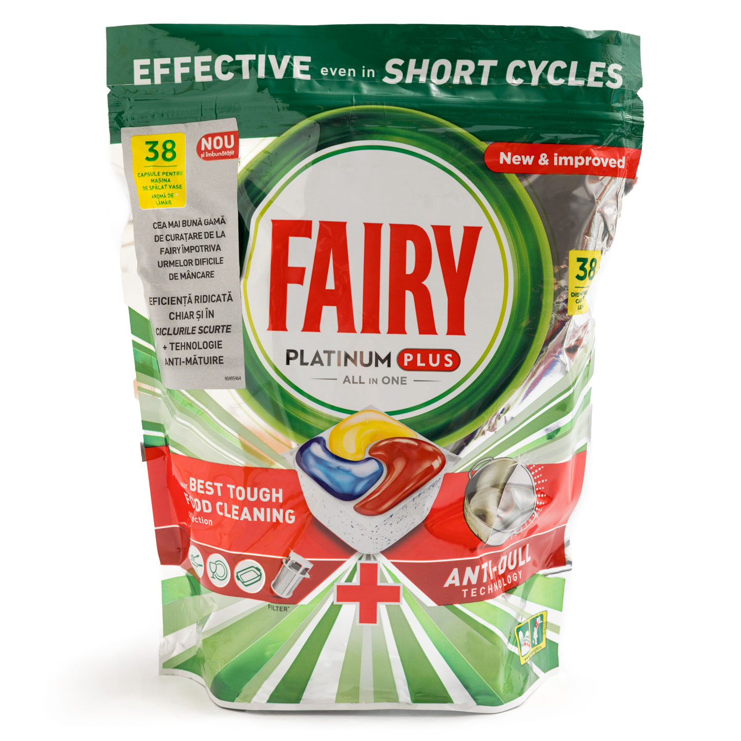 Detergent pentru mașina de spălat vase Anti-Dull / Deep Clean Fairy Platinum Plus 38 bucăți 