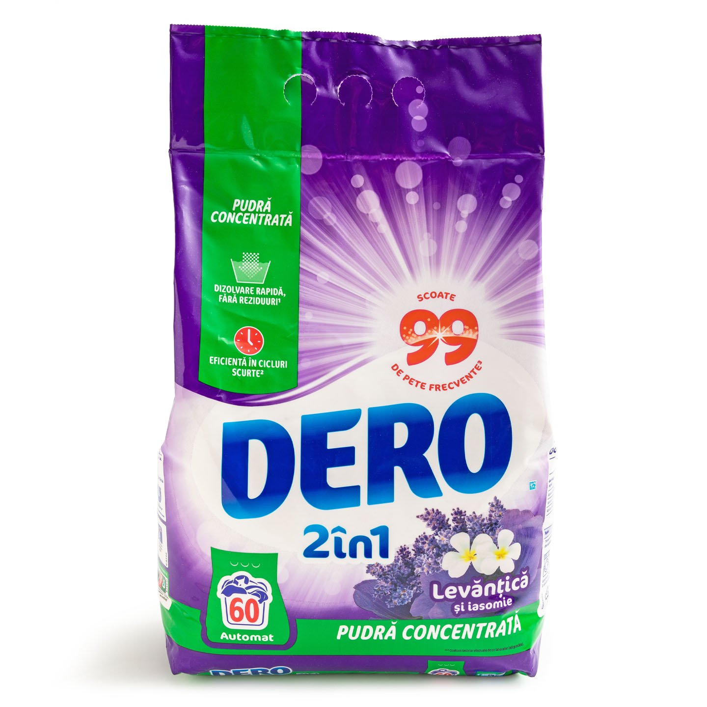 Detergent automat pudră 2în1 Levănțică și iasomie / Prospețimea muntelui Dero 4.5L