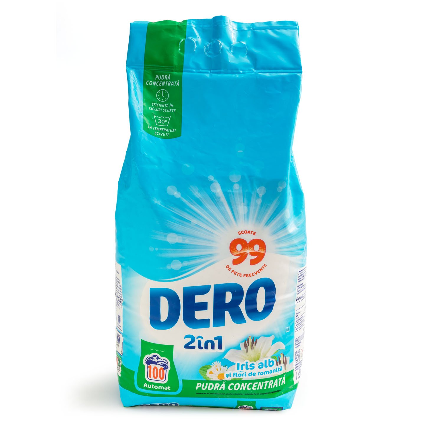 Detergent automat pudră 2în1 Iris Alb / Levănțică și Iasomie Dero 7.5kg