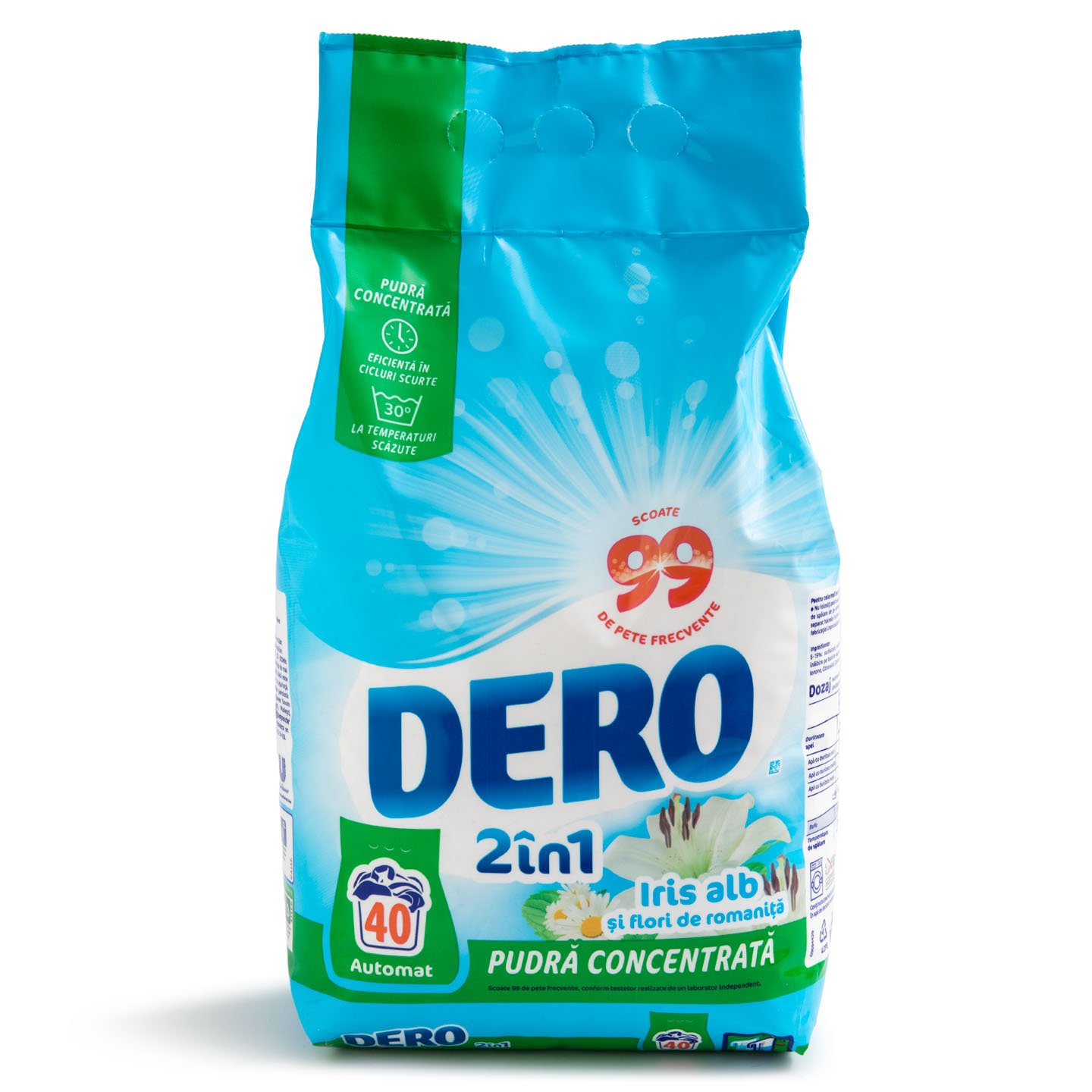 Detergent automat pudră 2în1 Iris alb / Lavandă / Prospețimea Muntelui Dero 3kg