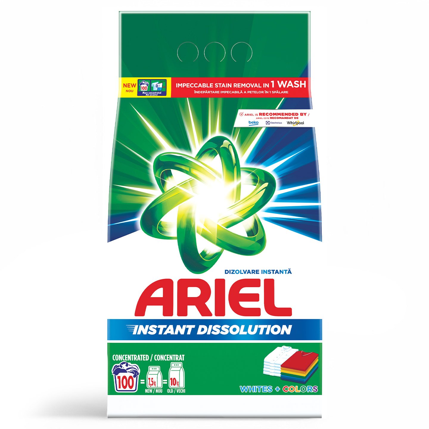 Detergent automat pudră Whites&Colors / Touch of Lenor Fresh Color Ariel 7.5kg