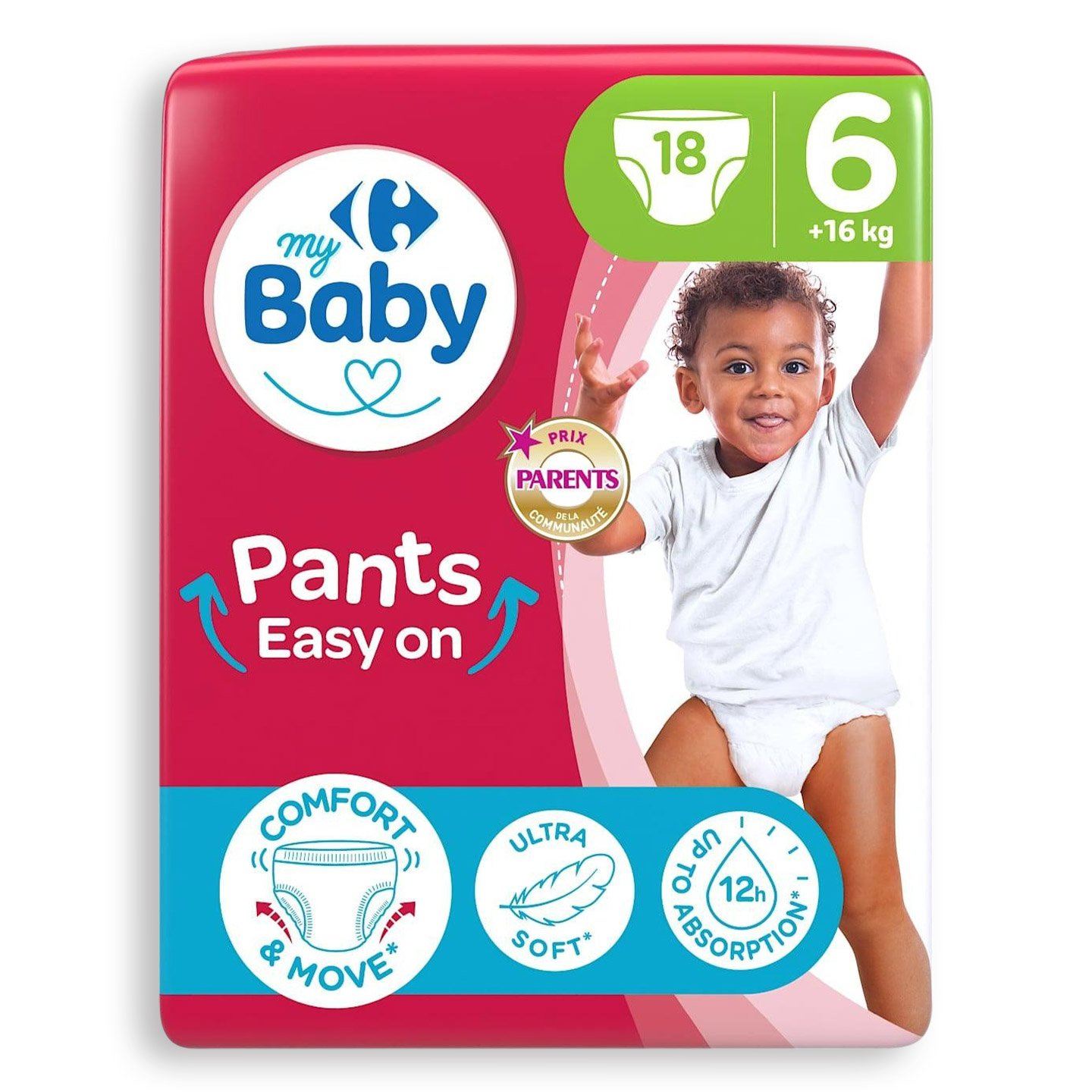 Scutece chiloțel, mărimea 6 Carrefour Baby 18 bucăți