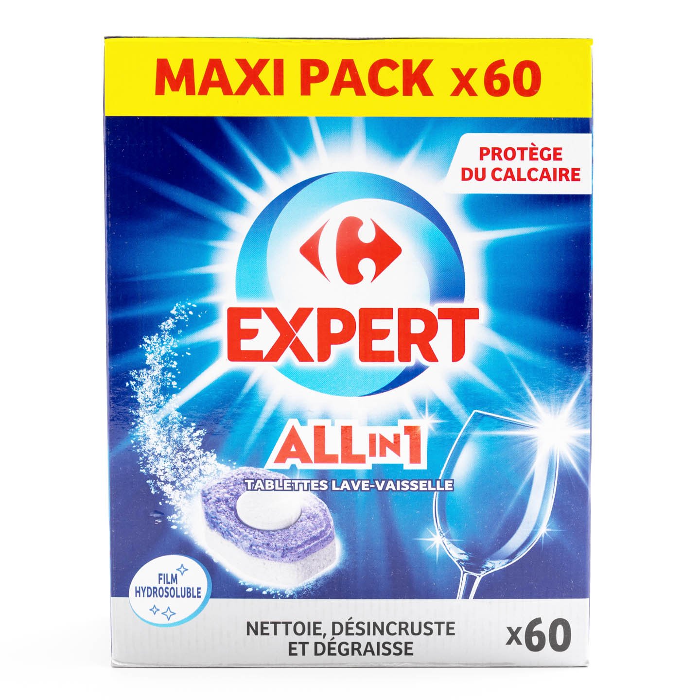 Detergent automat pentru mașina de spălat vase All in 1 Carrefour Expert, 60 buc.