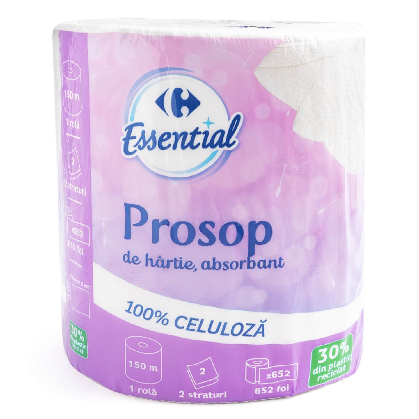 Prosop de hârtie Carrefour Essential 150m, 2 straturi