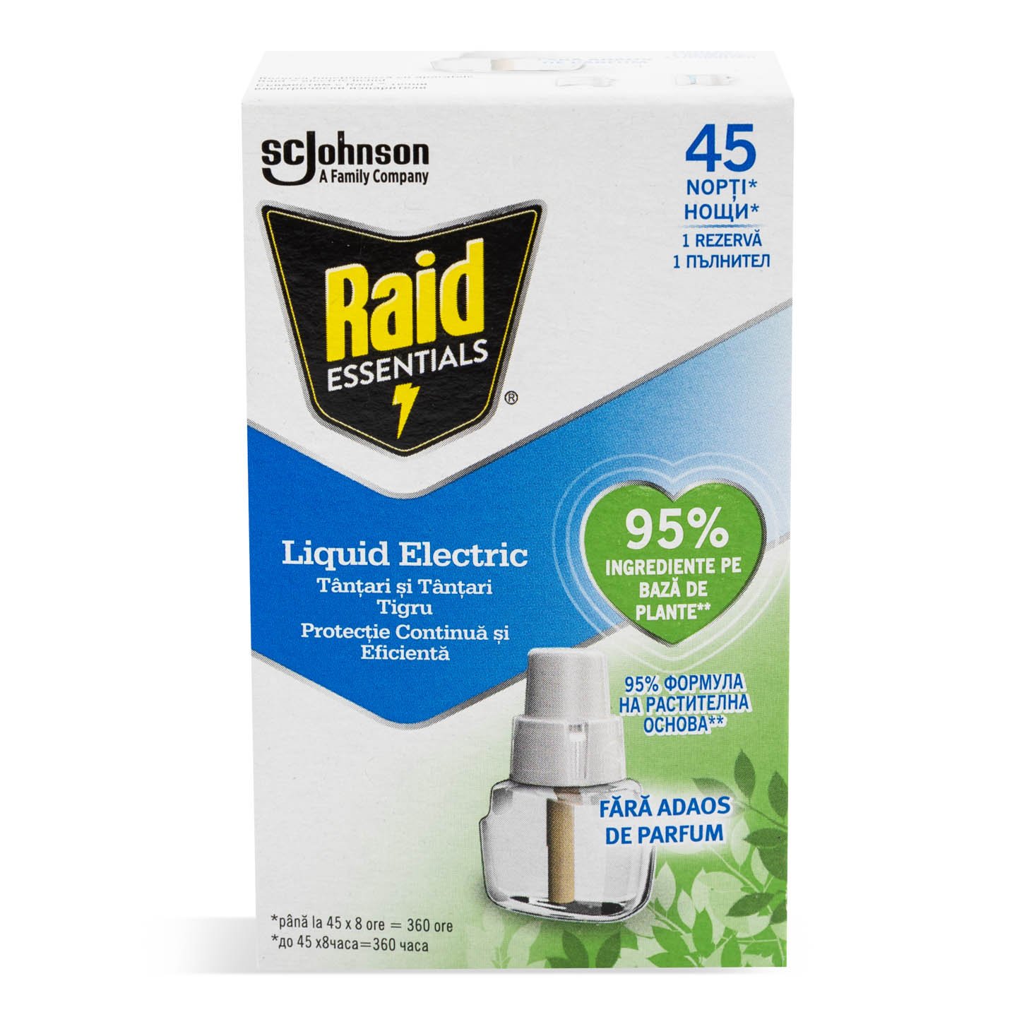 Rezervă țântari Raid Essential lichid electric 45 nopti 27ml