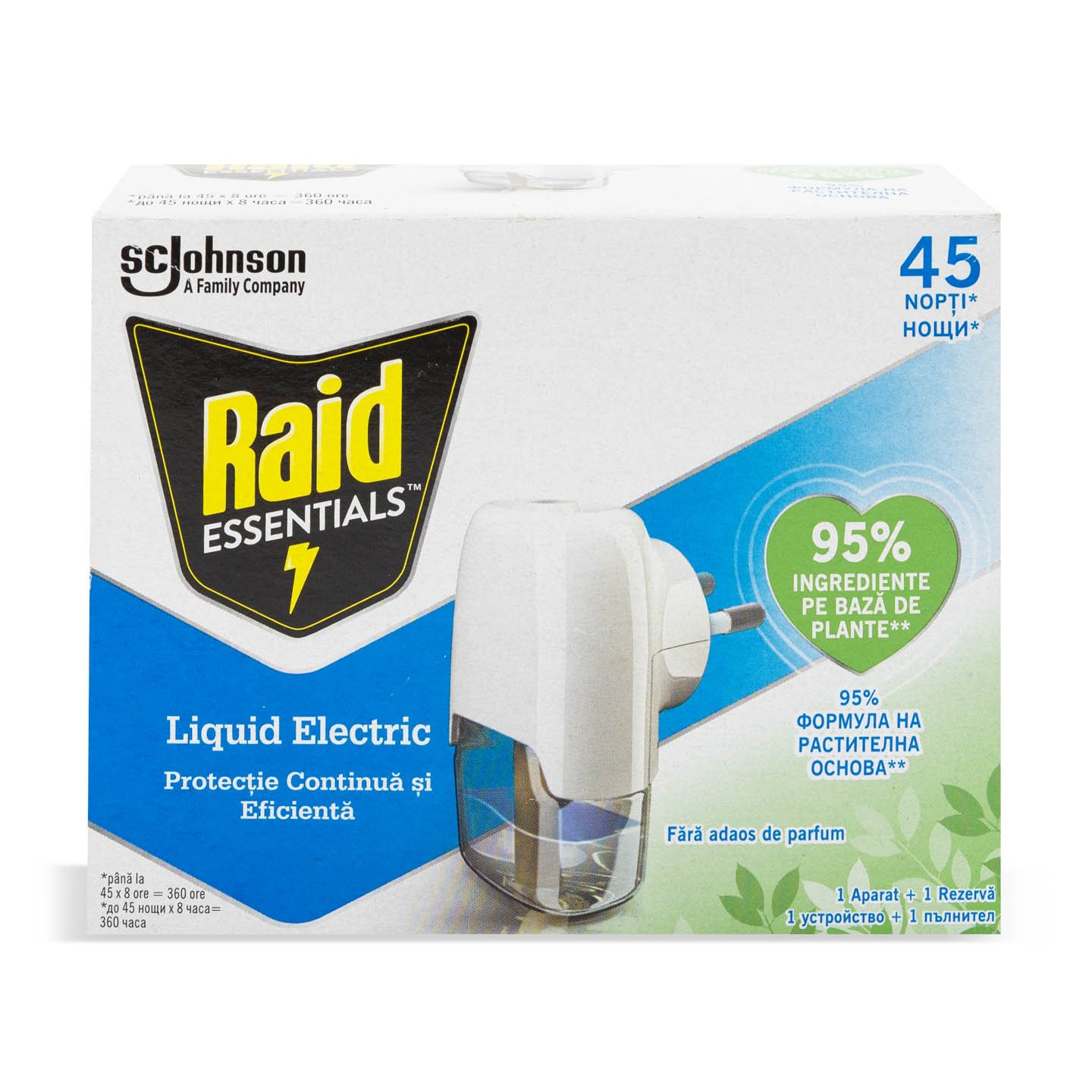 Aparat țânțari Raid Essential lichid electric 45 nopti 27ml