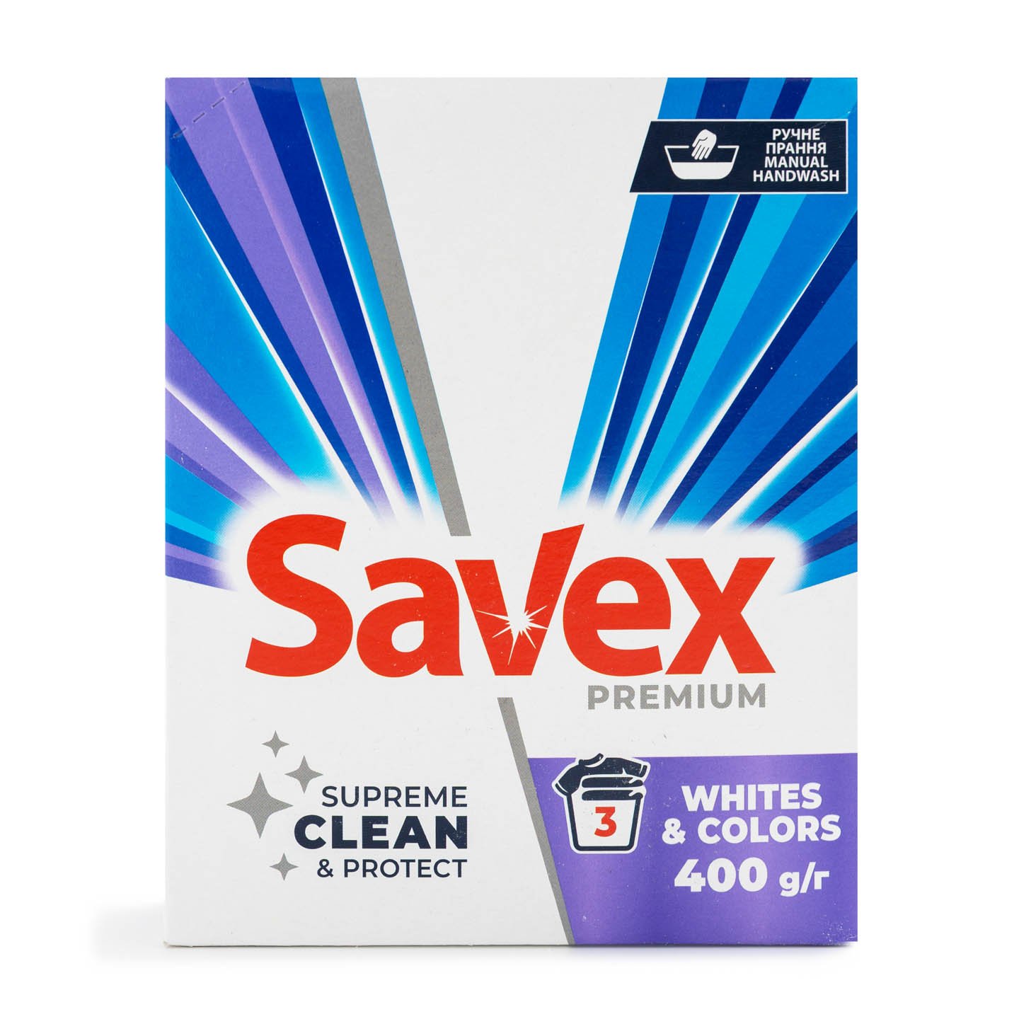 Detergent manual Savex Premium Whites & Colors 400g
