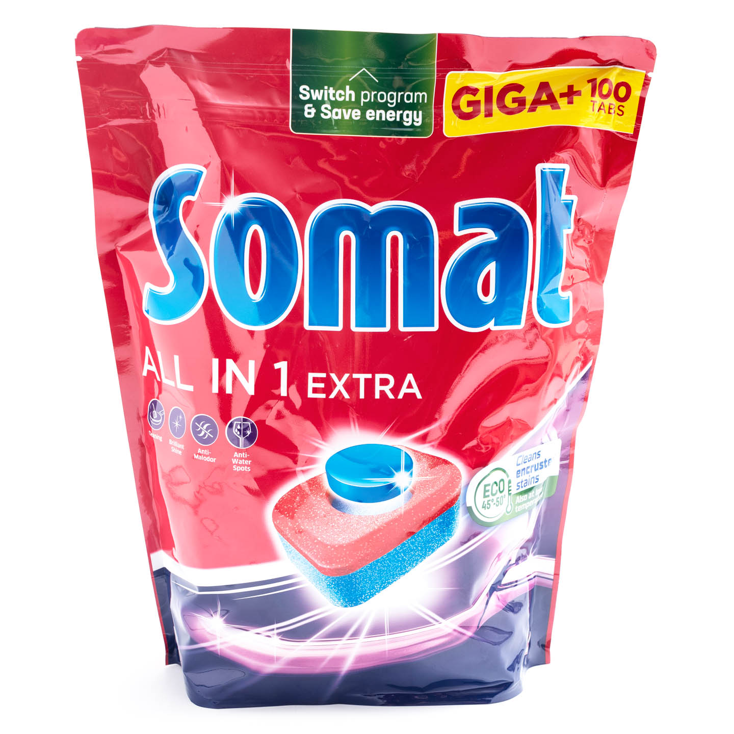 Detergent automat pentru mașina de spălat vase All in 1 Extra Somat 100 bucăți