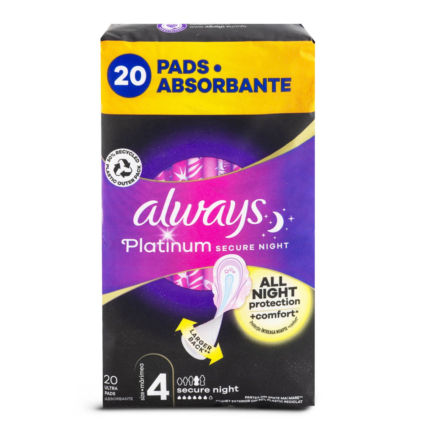 Absorbante Always Platinum QuattroPack Size 4, 20 bucăți