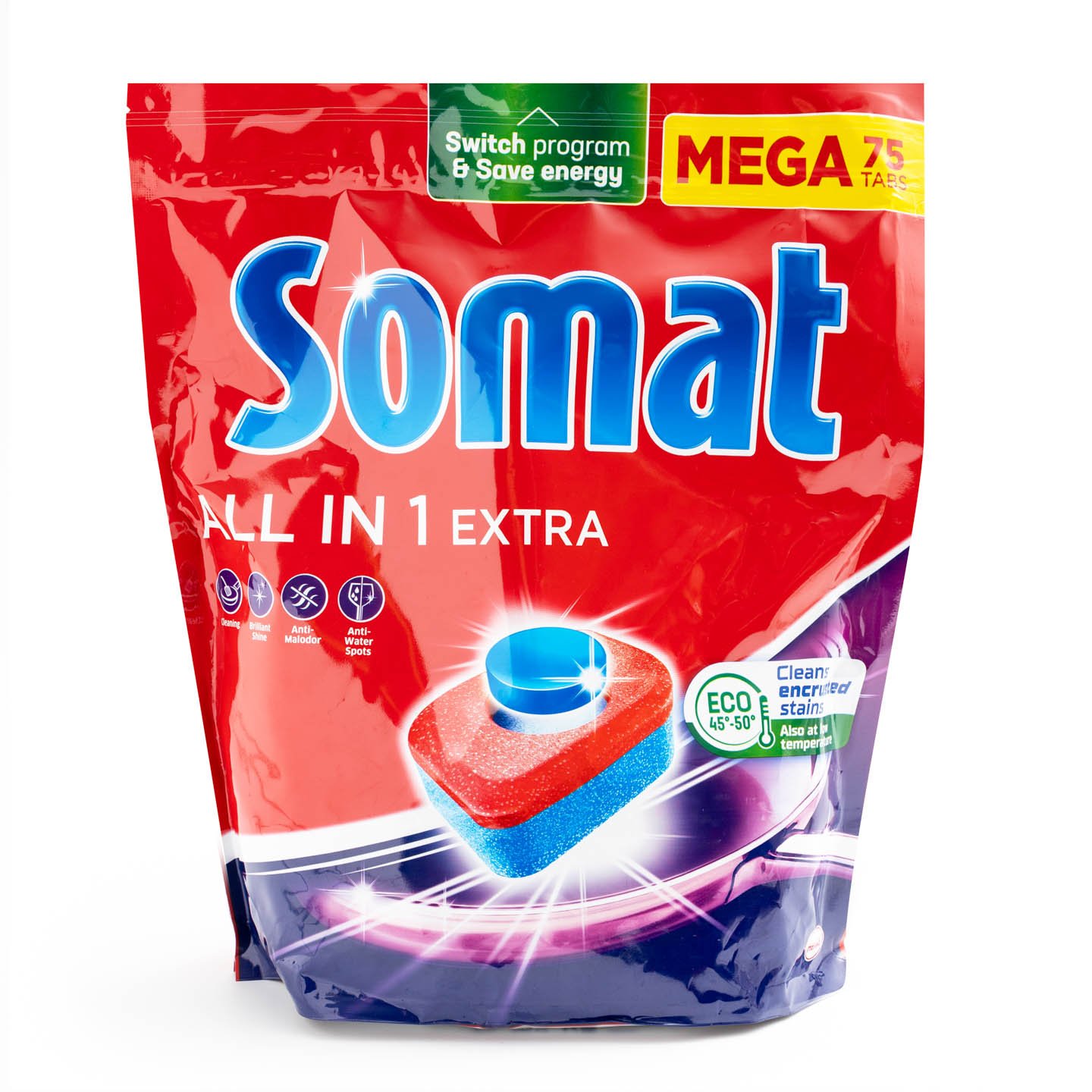 Detergent automat pentru mașina de spălat vase Somat All in One Extra Somat 75 bucăți