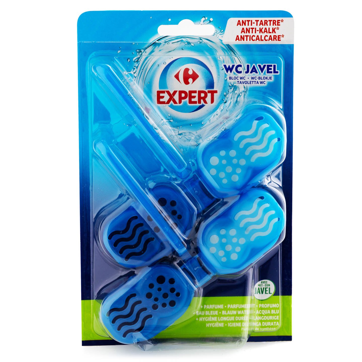 Odorizant wc anticalcar Bleu Carrefour Expert, 2x48g