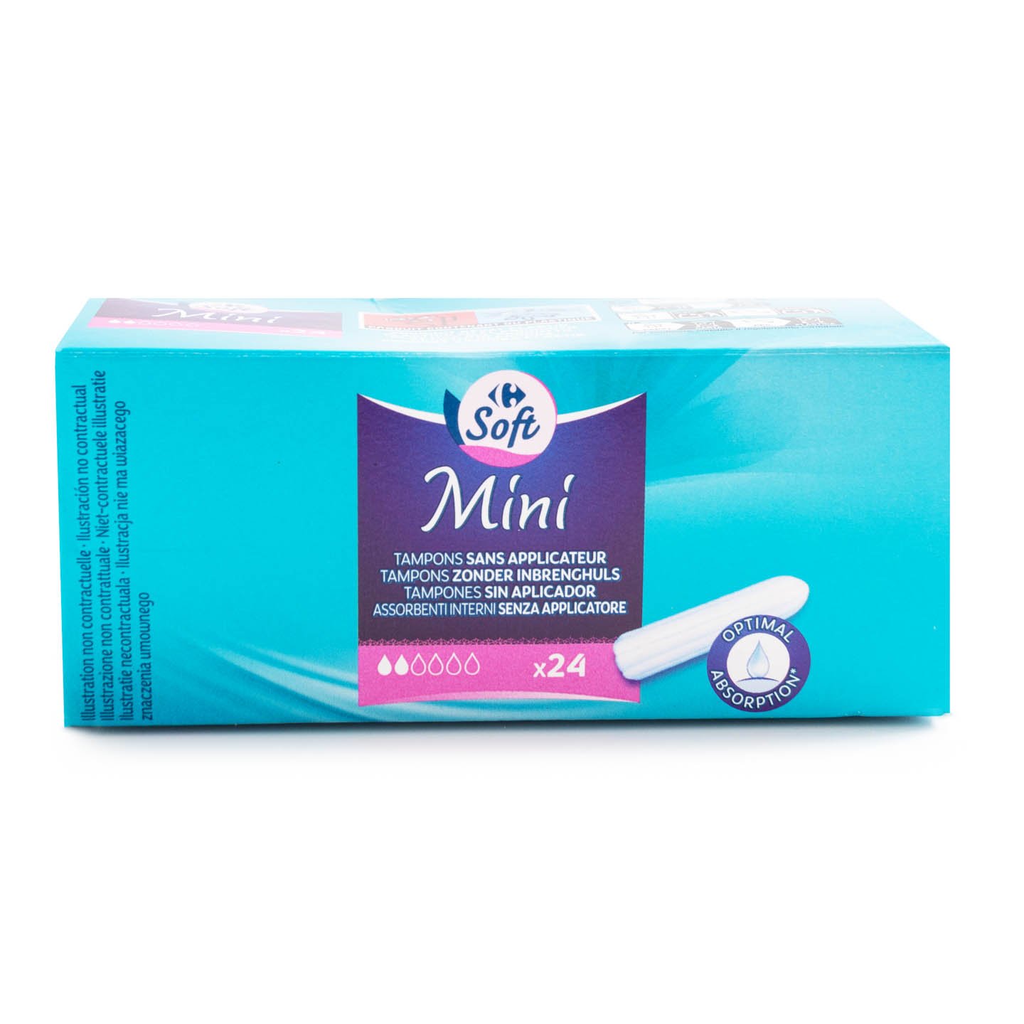 Tampoane mini Carrefour Soft 24 bucăți