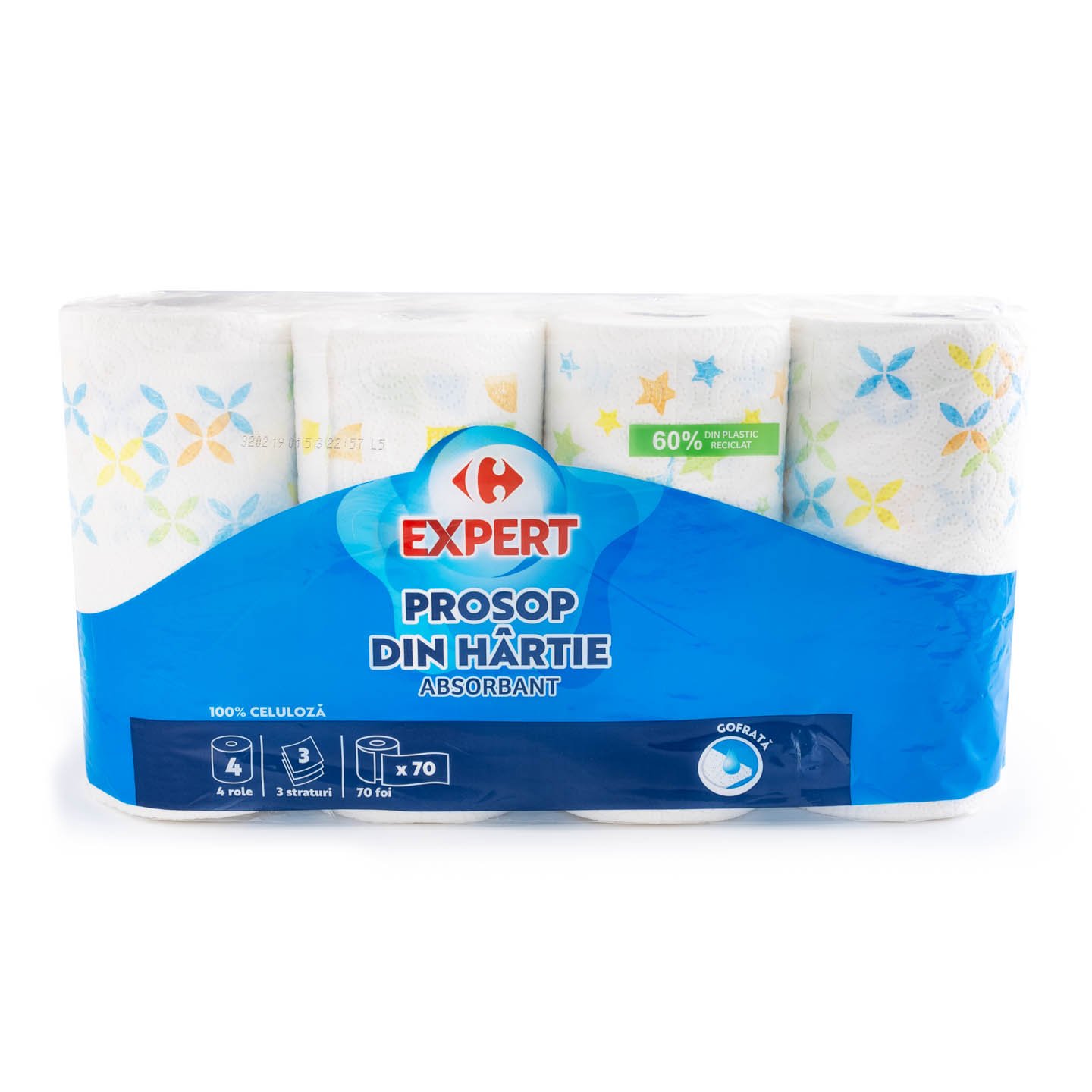 Prosop de bucătărie Carrefour Expert 4 role, 3 straturi